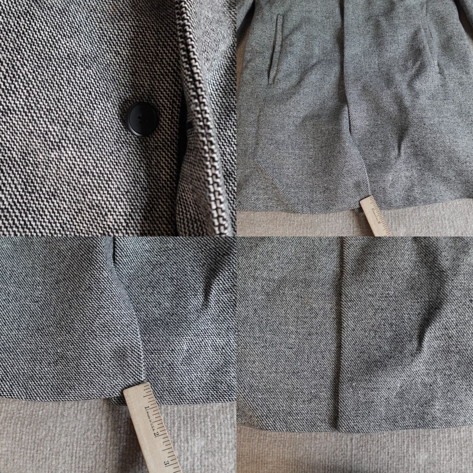Theory Theory Mens Coat Regular L Gray Wool Blend Topcoat Hidden Placket Button Wool Lining Geometric Winter Fall Busy Business Mens Size US L / EU 52-54 / 3 - 9 Thumbnail