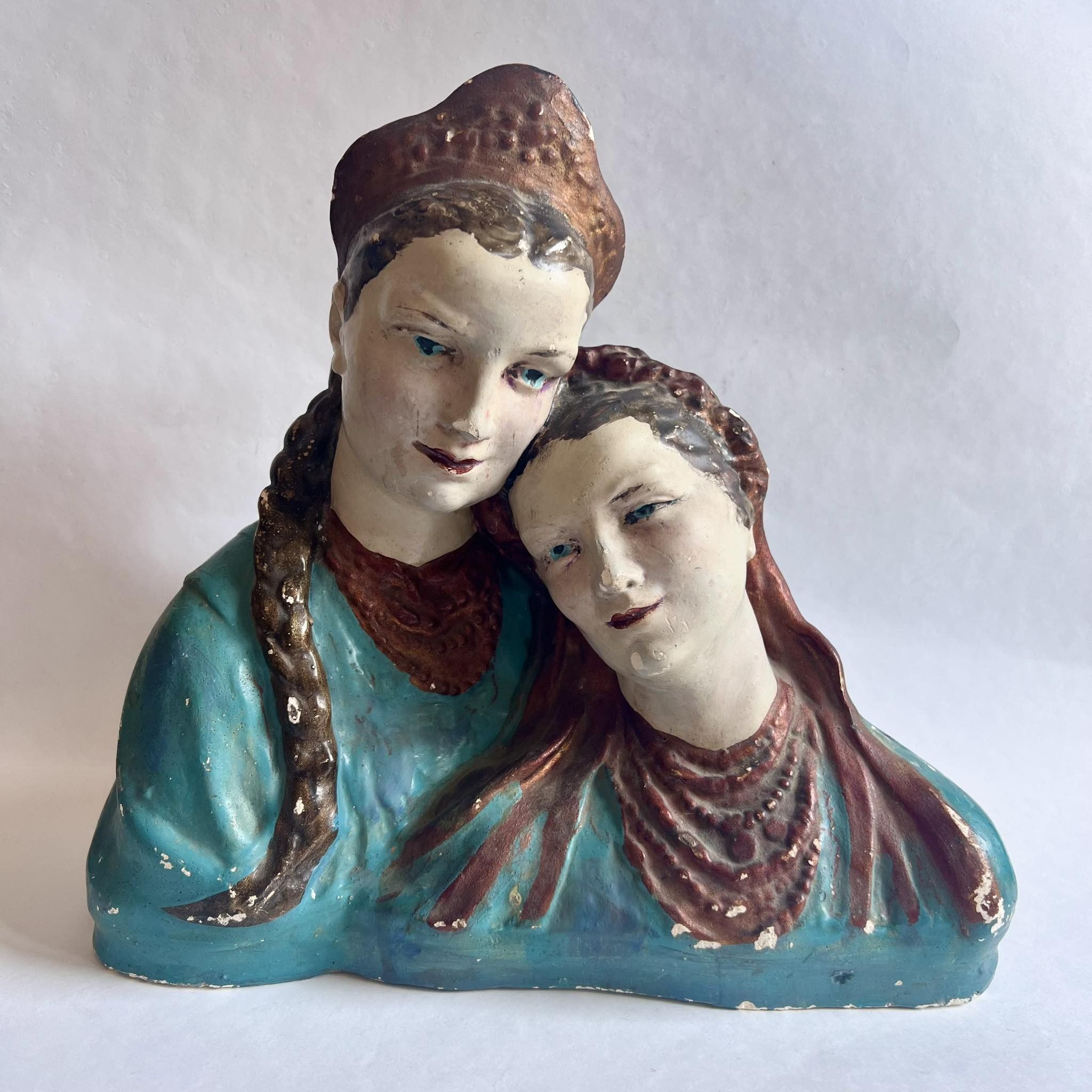 Vintage Vintage Gypsum Figure Sisters Collectible Handmade Ukraine Size ONE SIZE - 1 Thumbnail