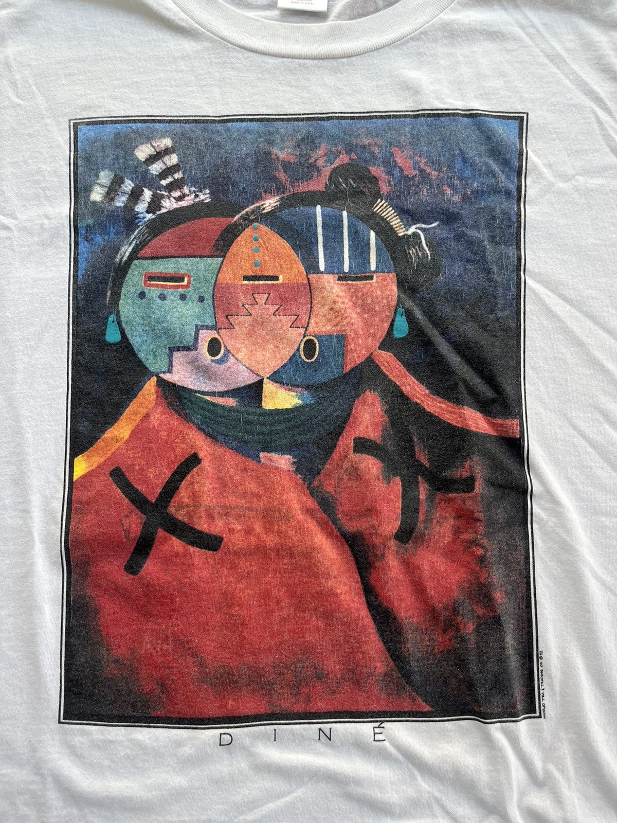 Vintage Vintage DINE NAVAJO TEA 1992’s Plablo Picasso Art Tshirt Size US XXL / EU 58 / 5 - 6 Thumbnail