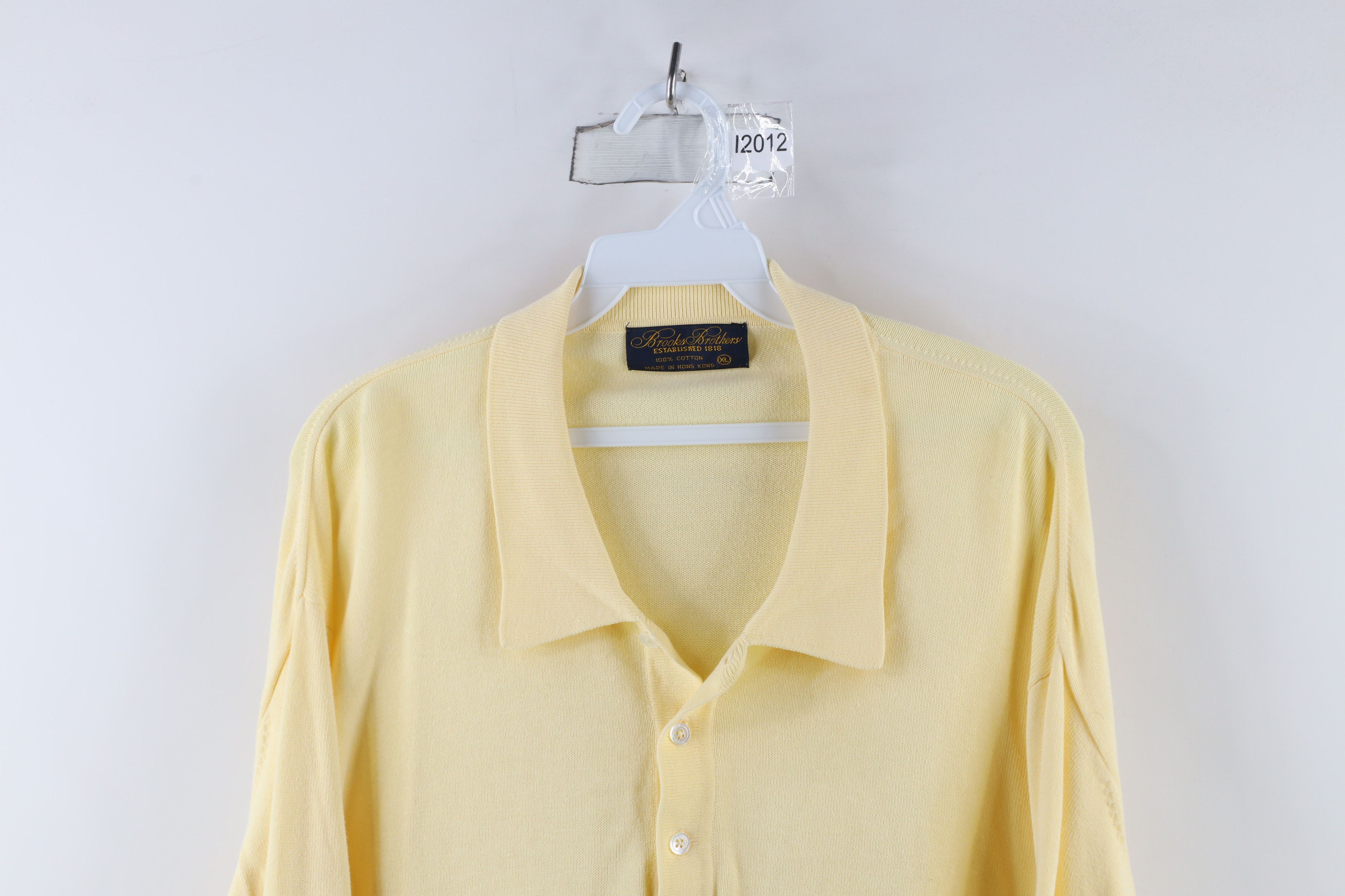 Brooks Brothers × Vintage Vinage 70s 80s Brooks Brothers Knit Collared Sweater Yellow Size US XL / EU 56 / 4 - 2 Thumbnail