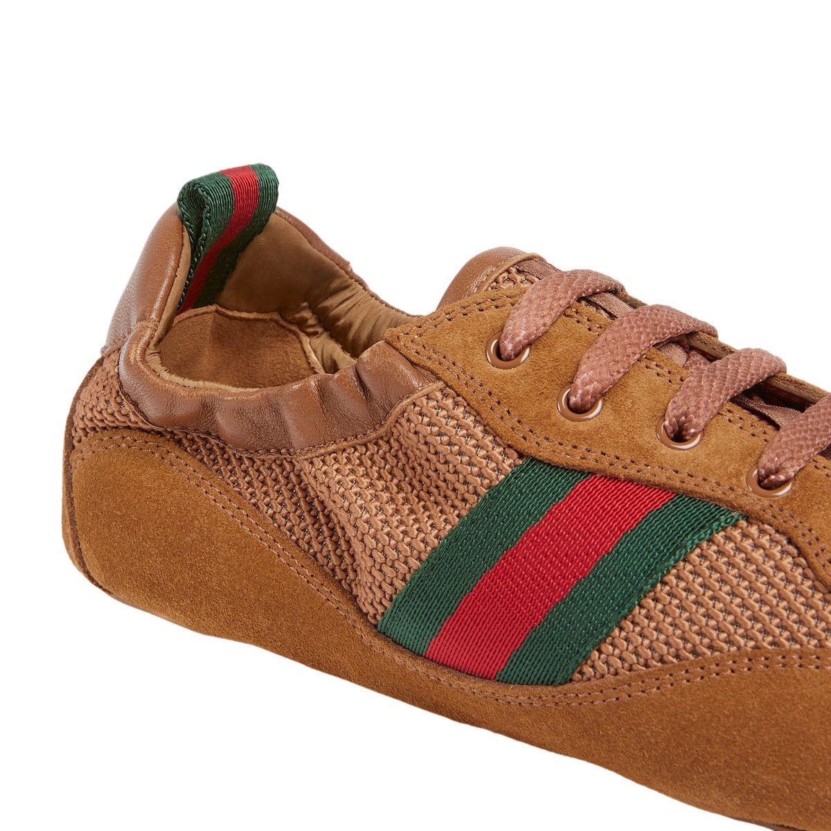 Gucci GUCCI Shift $980 Brown Fabric Sneakers New & Authentic (Wome Size US 7.5 / IT 37.5 - 3 Thumbnail