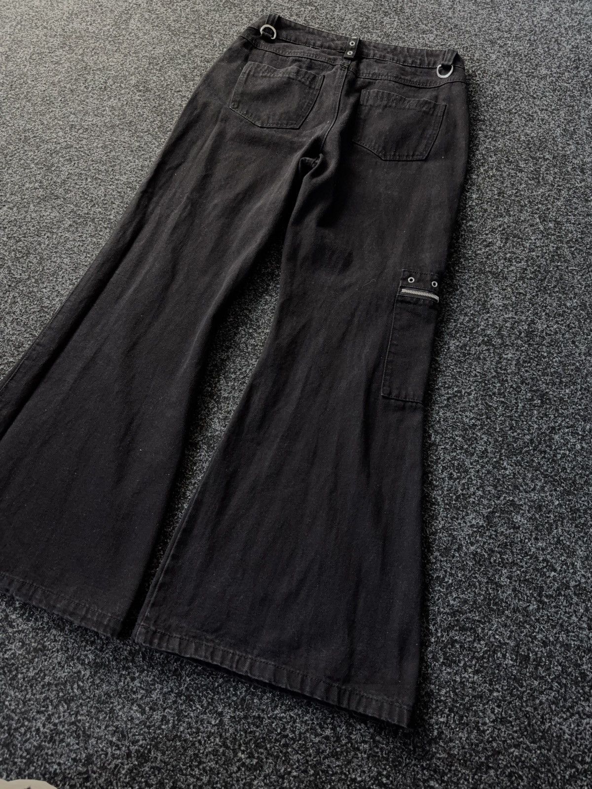 Japanese Brand Y2K Gothic Flare Pants Metal Hardware & Side Pocket Zip Size 32" / US 10 / IT 46 - 9 Thumbnail