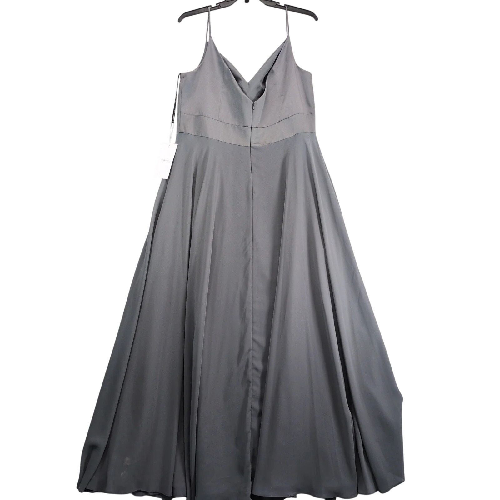 Sorella Vita Charcoal Floor-Length Dress Sz 22 Satin Chiffon