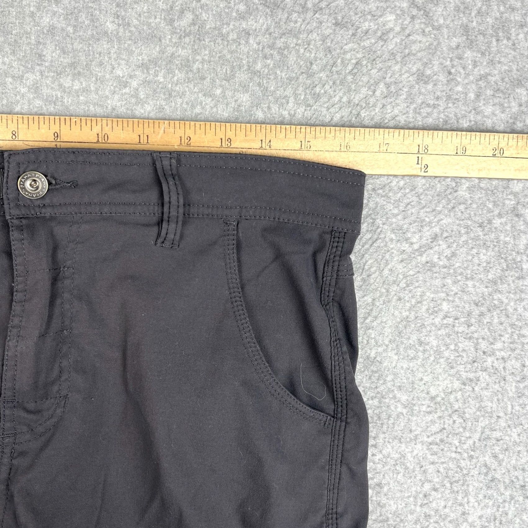 Prana Prana Zion II Pants Mens 31x30 Grey Hiking Belt Roll Snap Up Straight Stretch Size US 31 - 6 Thumbnail