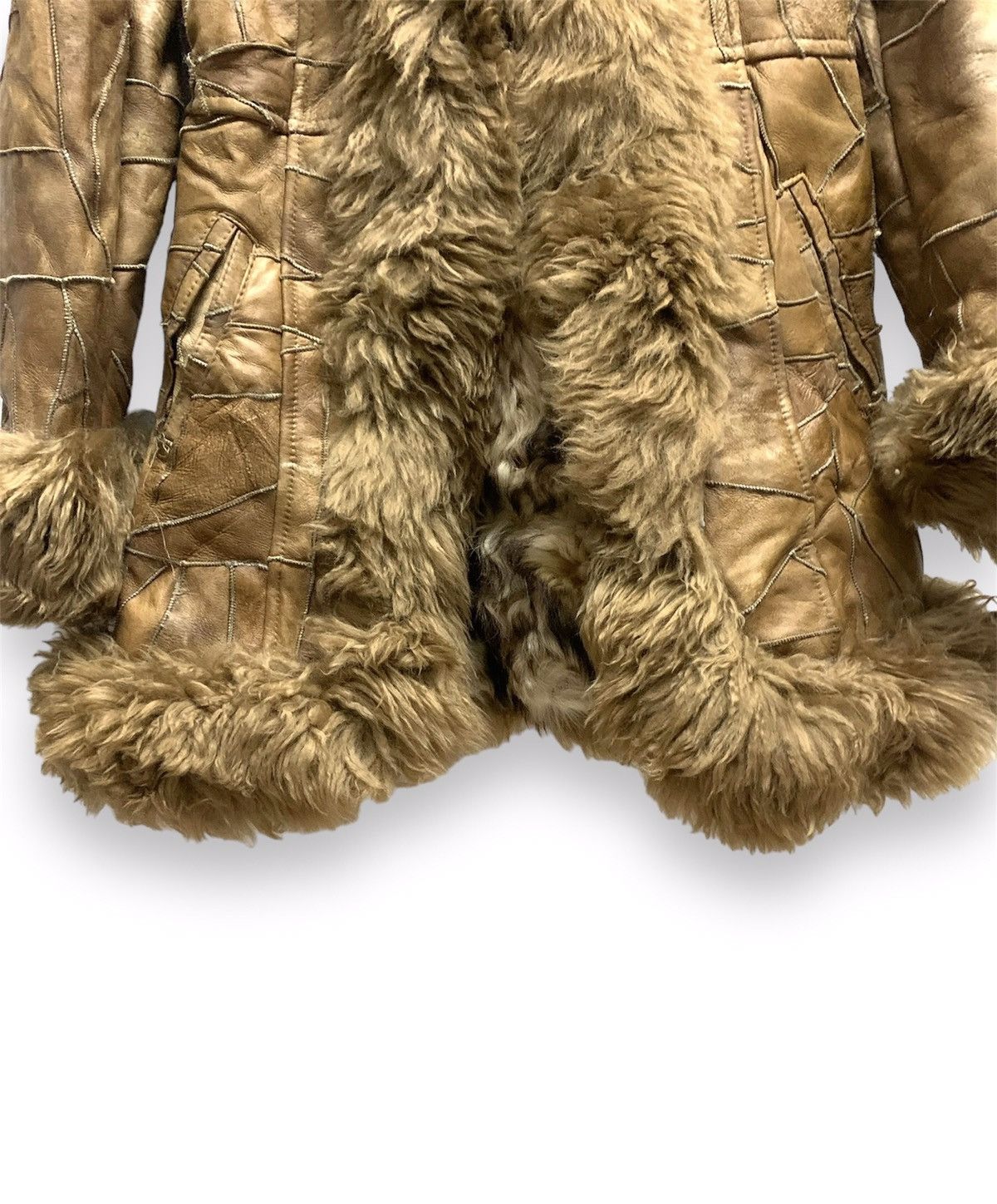 If Six Was Nine Vintage Patchwork Shearling Sheepskin Coat Size M / US 6-8 / IT 42-44 - 6 Thumbnail