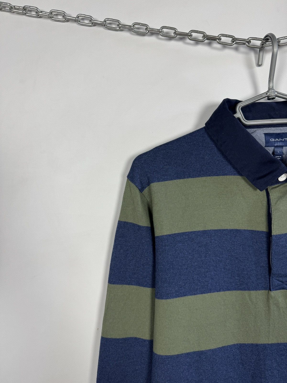 Gant GANT Polo Long Sleeve Striped Rugby Shirt Made in India Sz L Size US L / EU 52-54 / 3 - 3 Thumbnail