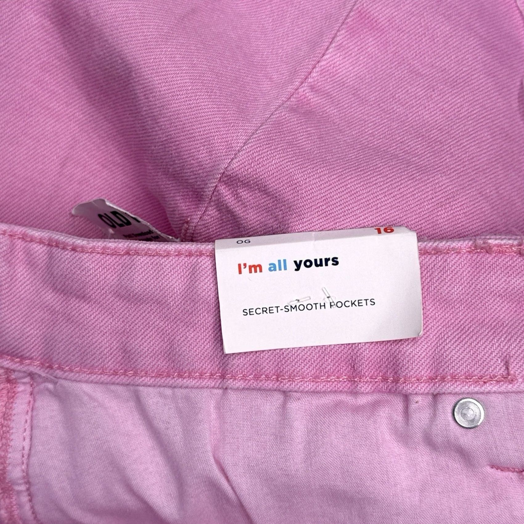 Old Navy Old Navy Womens 16 Pink High Rise 3 Inch Cut-Off Shorts Denim Stretch Baggy Beach Casual Size 38" / US 16 / IT 52 - 5 Thumbnail