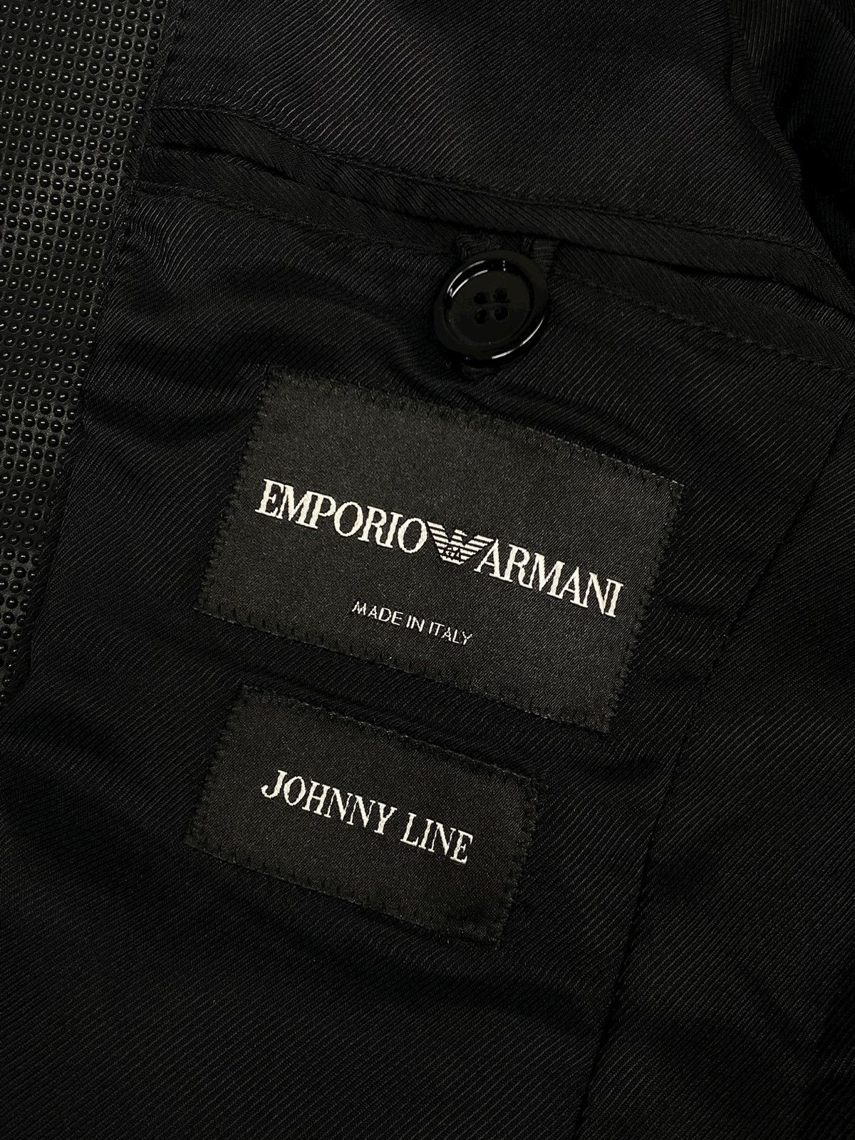 Emporio Armani Emporio Armani Johnny Line Jacquard Tailored Black Blazer Size 46R - 17 Thumbnail