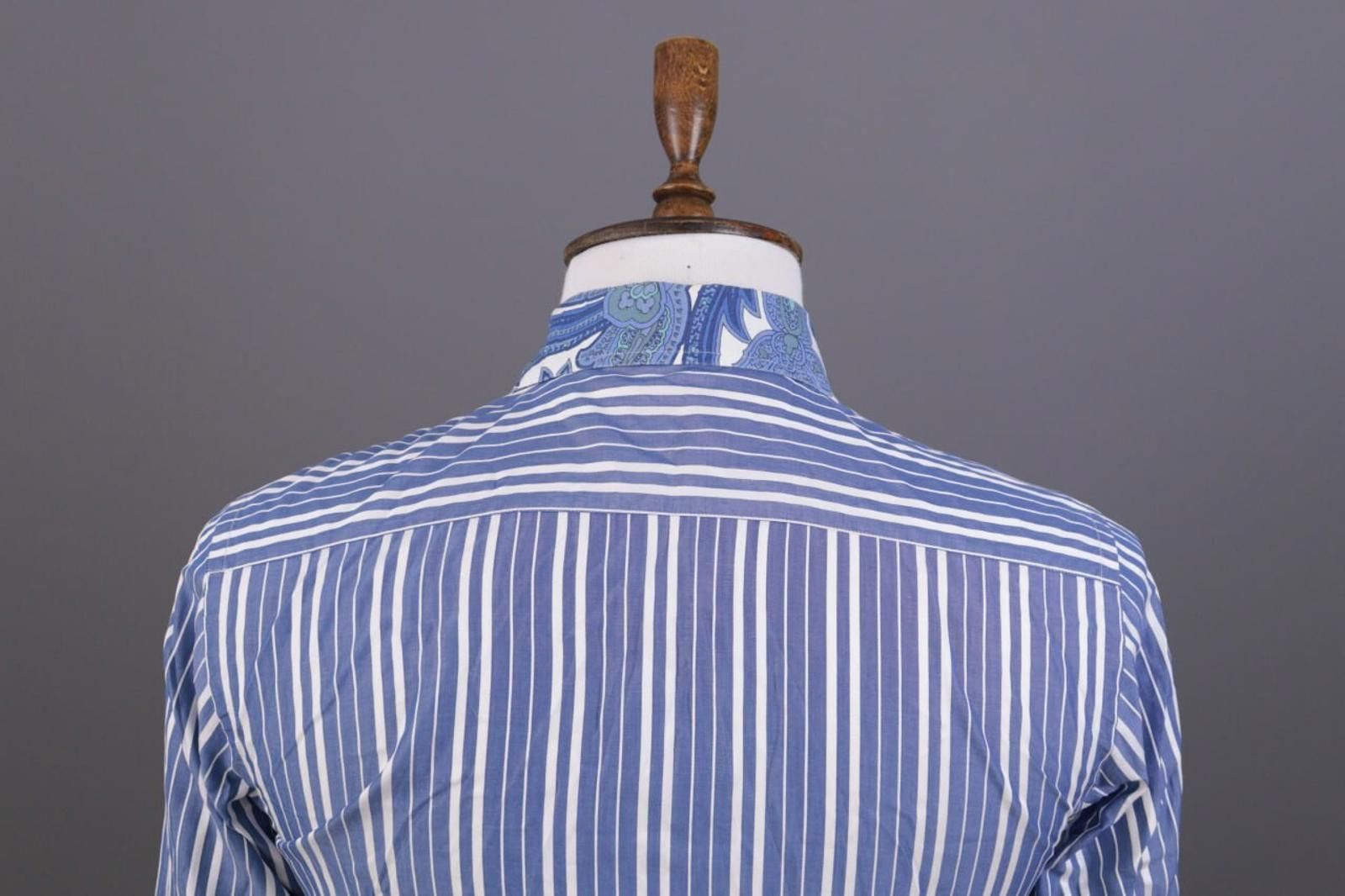 Eton Eton Blue White Striped 100% Cotton Collar Shirt Size 38 Size US M / EU 48-50 / 2 - 10 Thumbnail