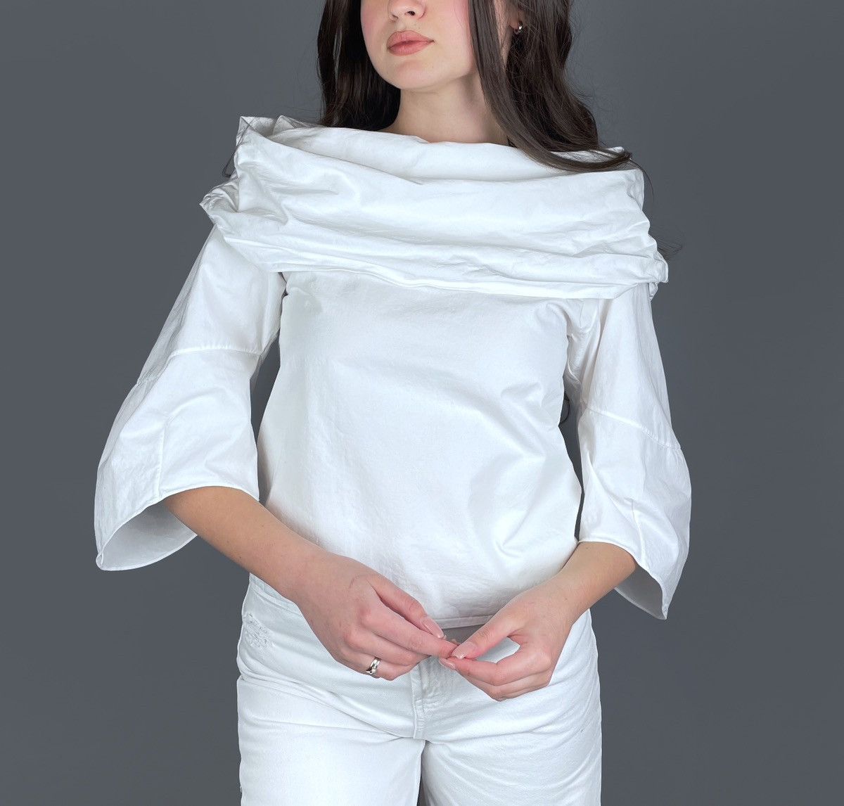 image of Rosie Assoulin Off Shoulder Top White Size Xs Rrp 795$, Women's