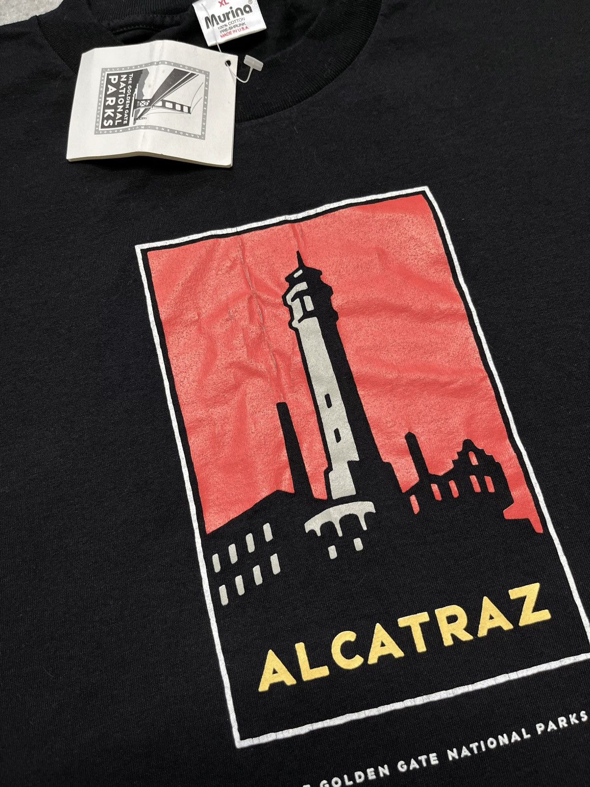 Vintage Vintage Black T-Shirt Tee Print Alcatraz Golden Tate Size US L / EU 52-54 / 3 - 3 Thumbnail