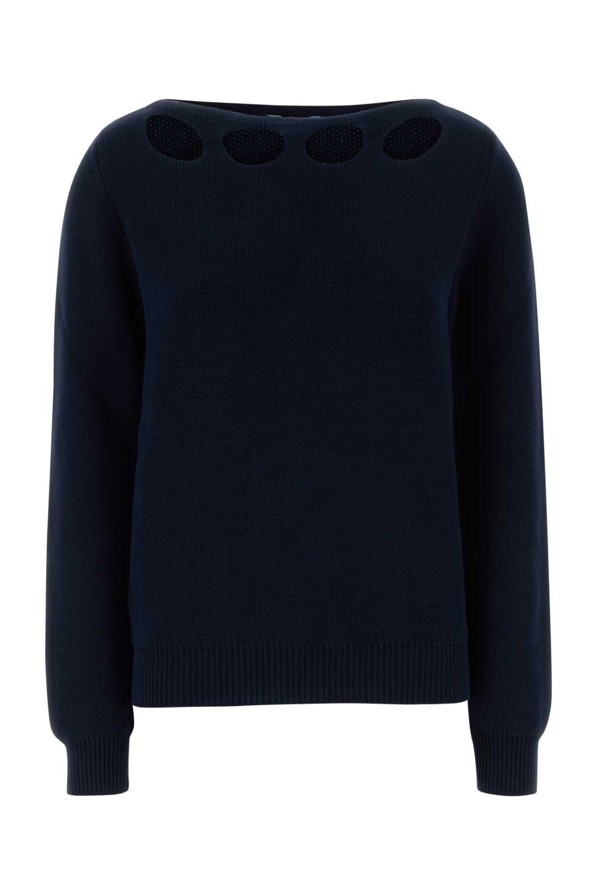 Prada Navy Blue Cotton Sweater Size S / US 4 / IT 40 - 1 Thumbnail
