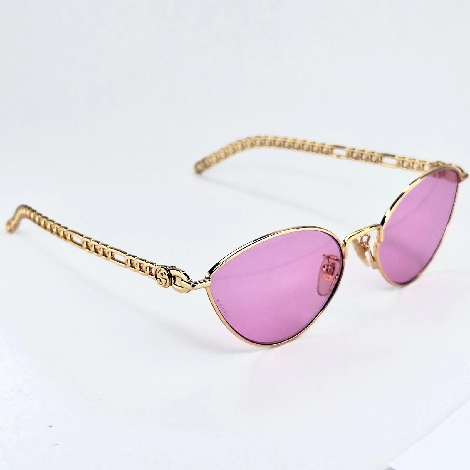 Gucci GUCCI GG0977S CHAIN 0977 Gold Pink Crystal Heart 004 Size ONE SIZE - 12 Thumbnail