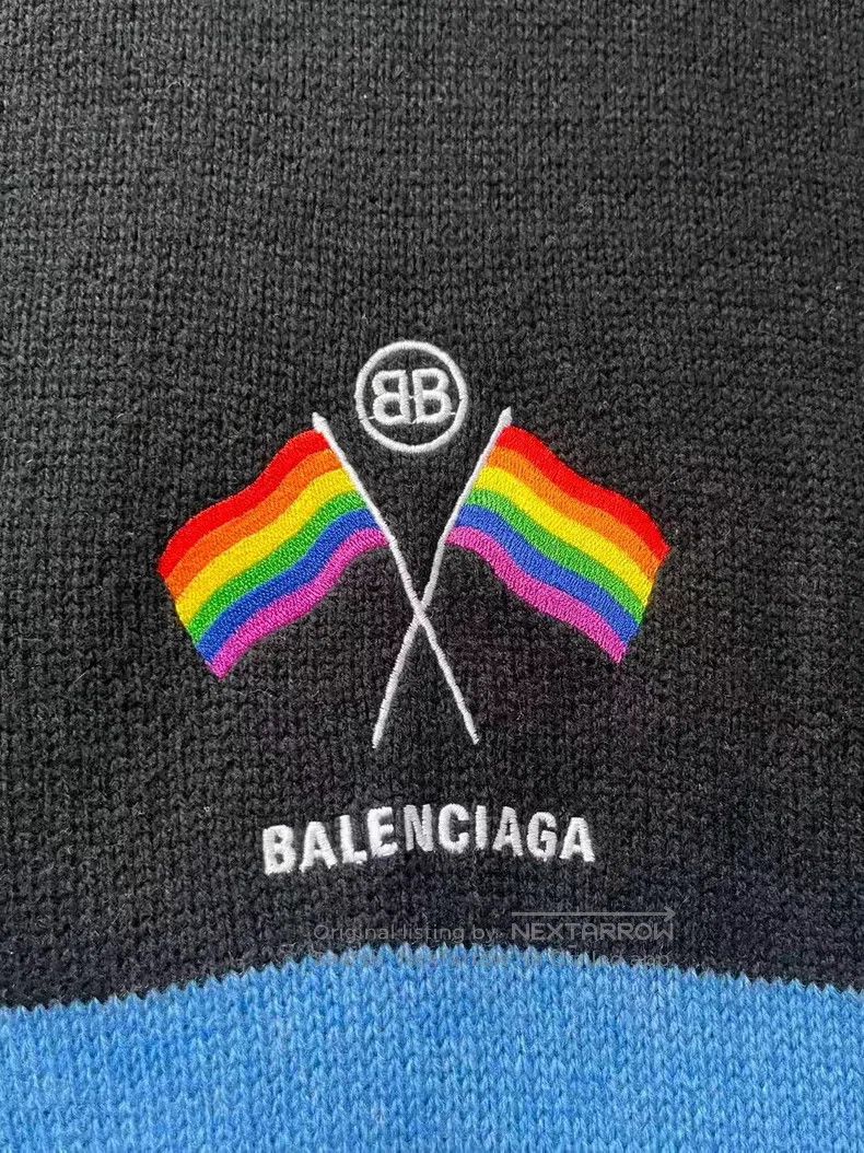 Balenciaga Balenciaga Patchwork high-neck wool sweater knit Size XS / US 0-2 / IT 36-38 - 3 Thumbnail