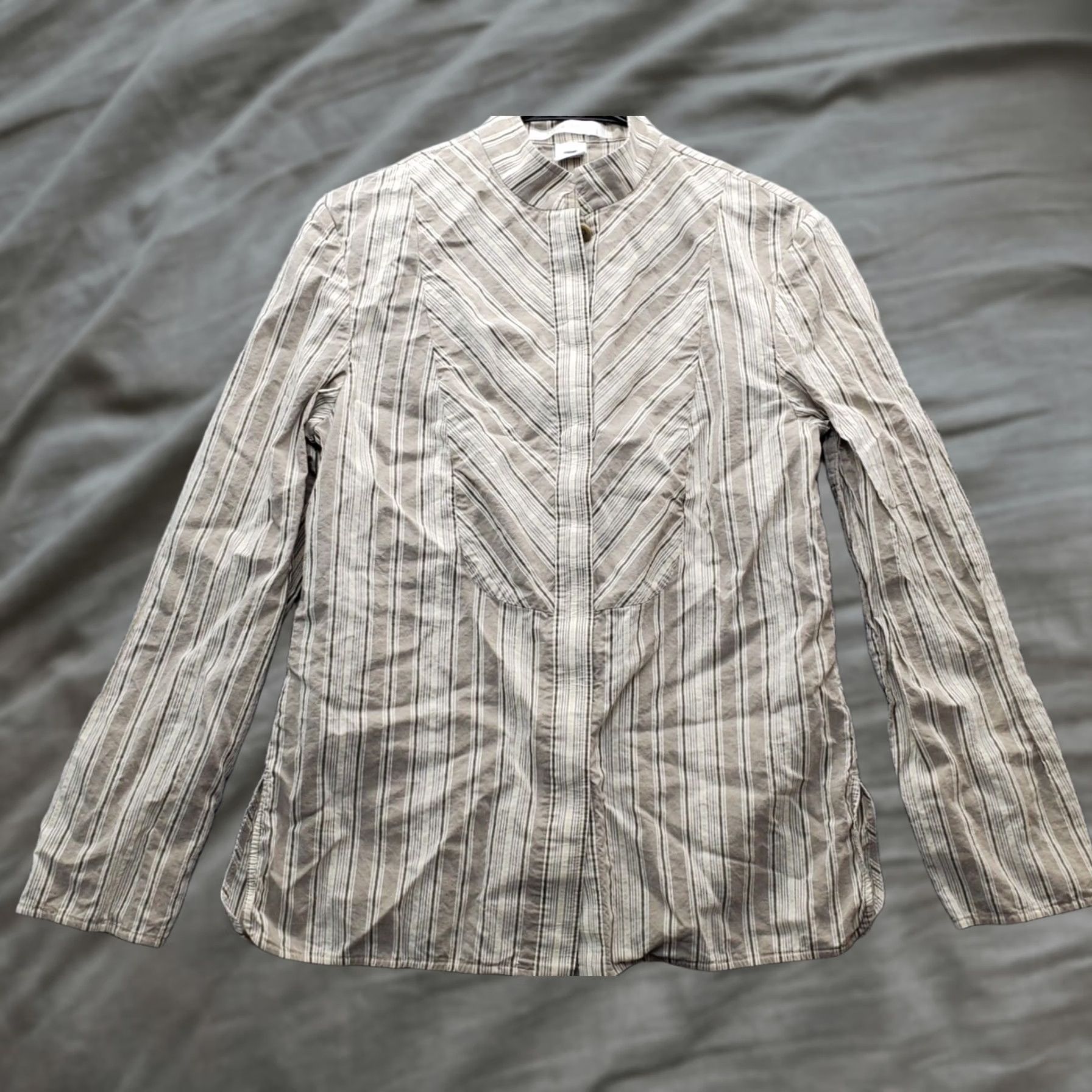Ellen Tracy Ellen Tracy Mens Blouse Top Size 1 Multi Striped Cotton Regular Button Front Size XS / US 0-2 / IT 36-38 - 1 Thumbnail