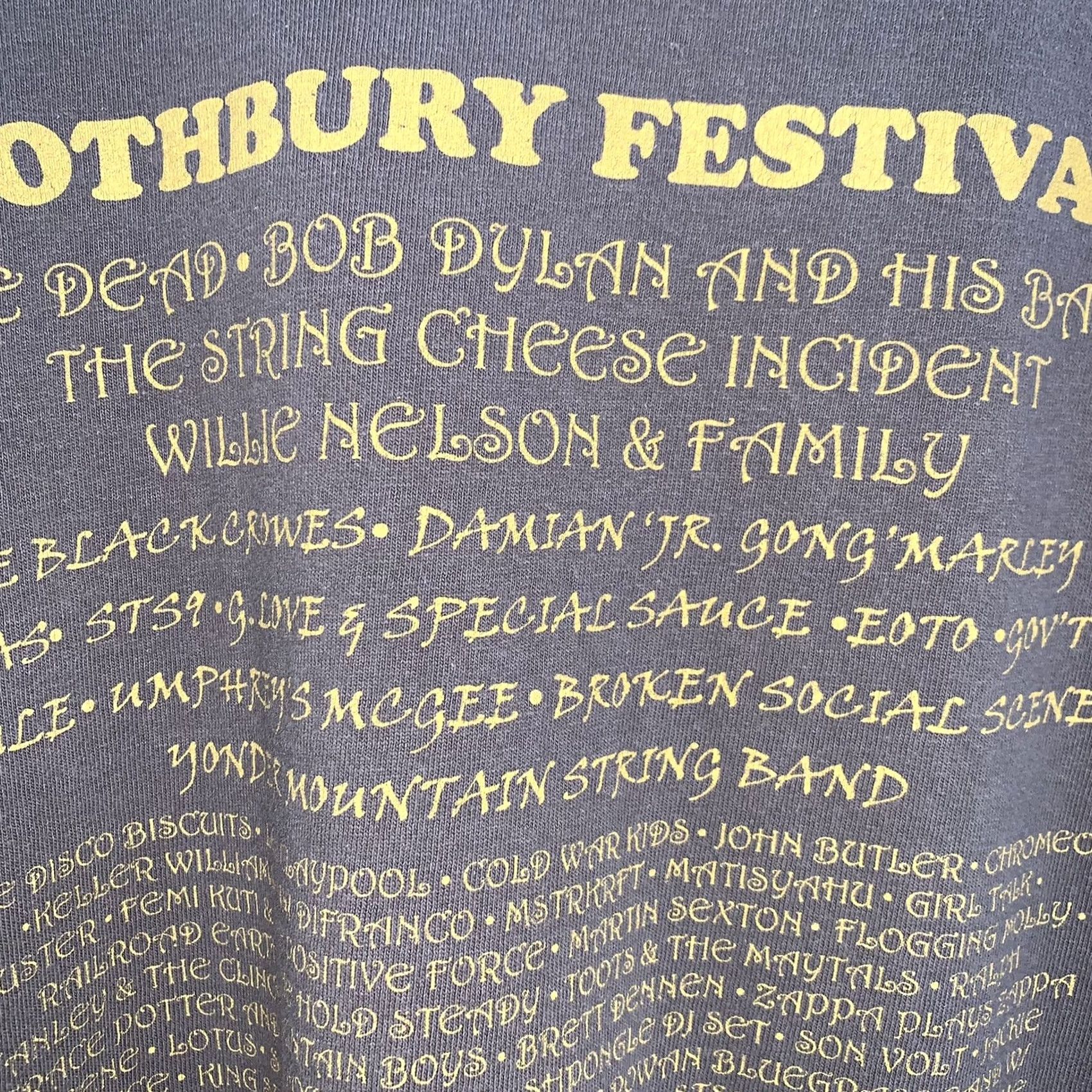 Gildan VINTAGE Rothbury Music Festival 2009 Tee Brown T-Shirt Double Sided Size XL Size US XL / EU 56 / 4 - 5 Thumbnail