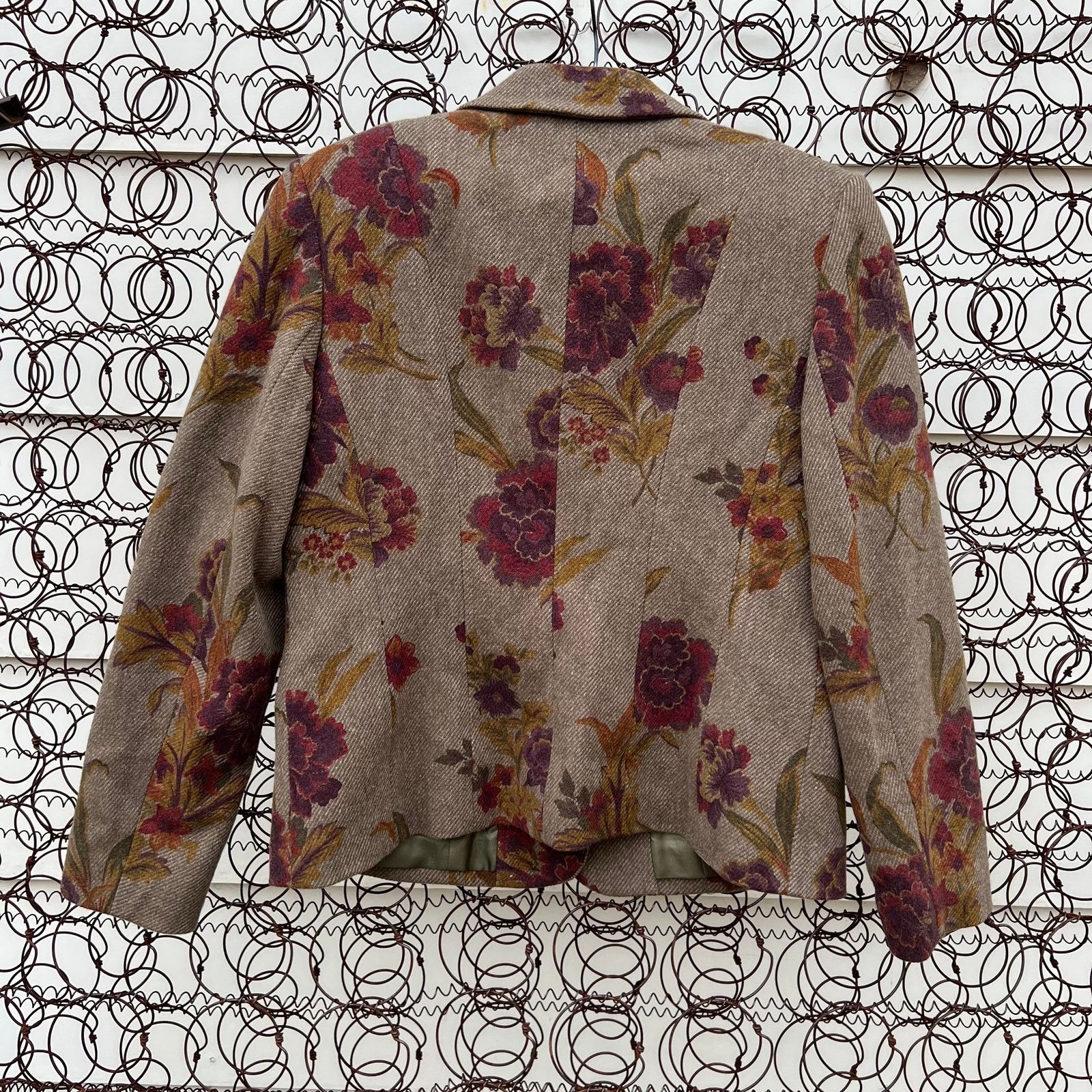 Pendleton Pendleton Green Floral Leaf Fall Wool Blazer Size 10 Size L / US 10 / IT 46 - 3 Thumbnail