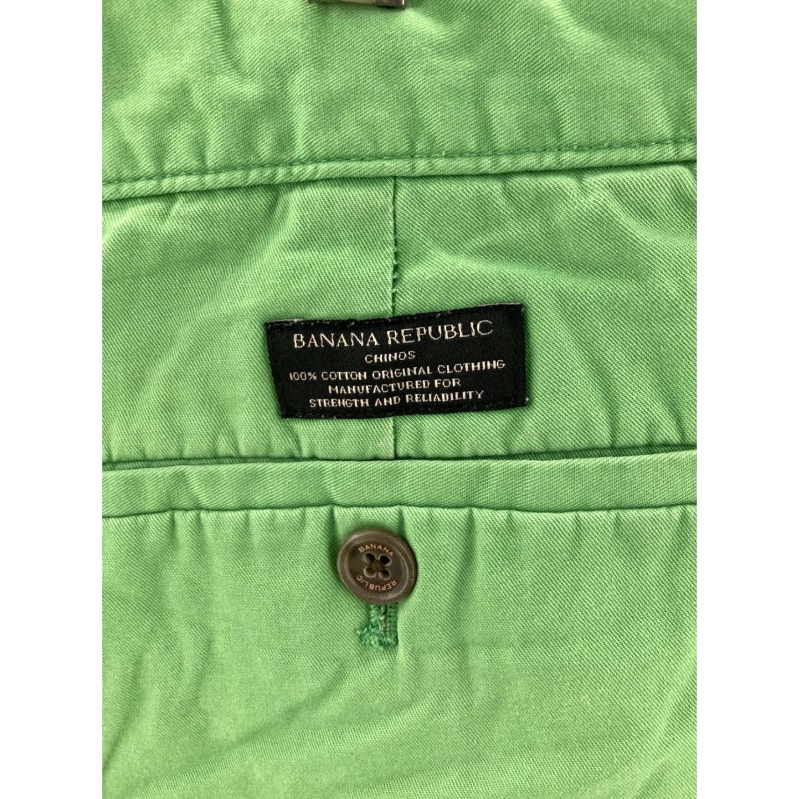 Banana Republic Banana Republic Gavin Shorts Mens 38 Green Flat Front Pockets 100% Cotton Size US 38 / EU 54 - 7 Thumbnail