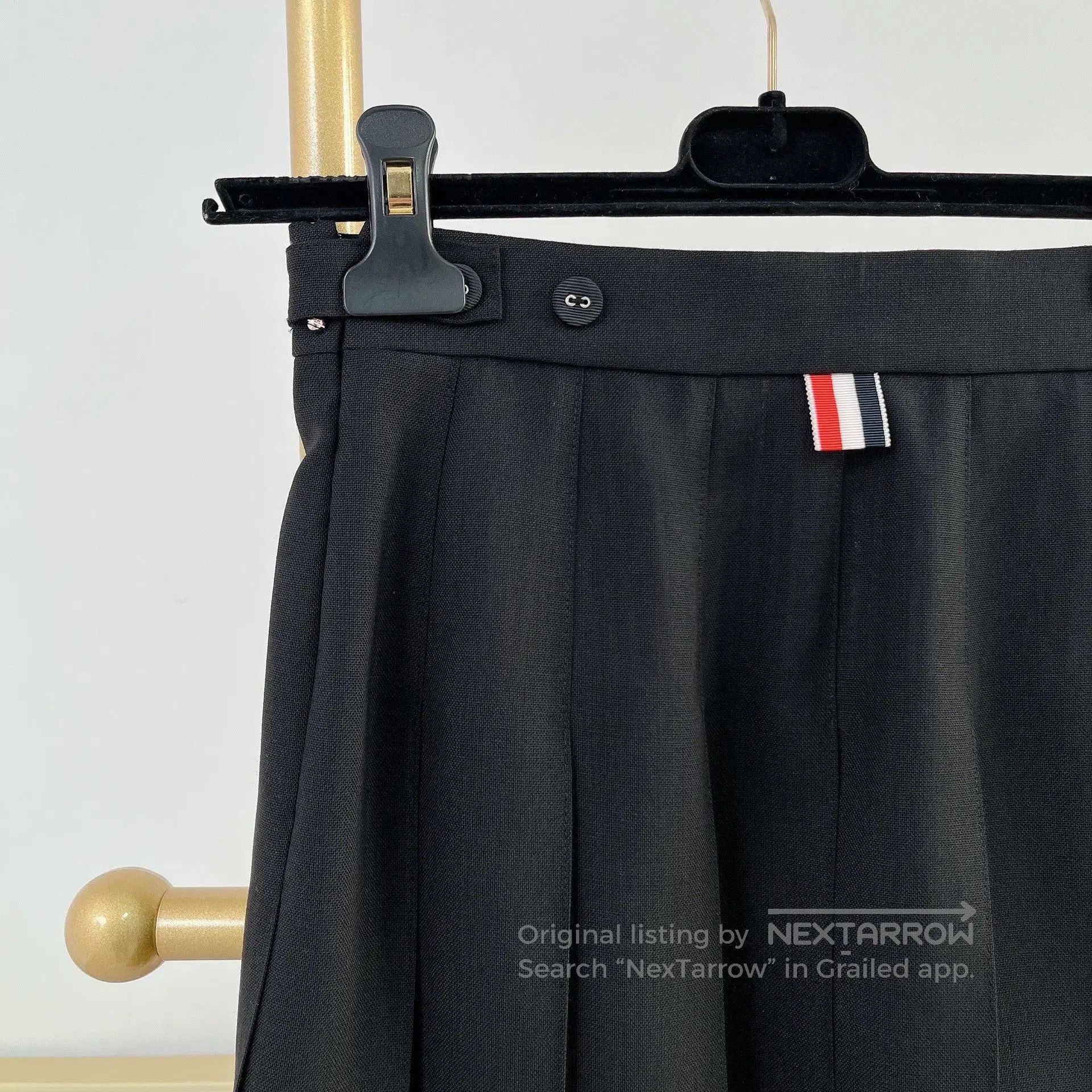 Thom Browne Thom Browne Black Pleated A-line Skirt. Size 35" - 6 Thumbnail