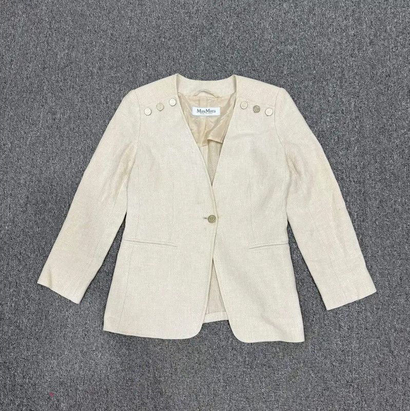 Max Mara MaxMara White Polyester Women's Cardigan 0089 Size S / US 4 / IT 40 - 1 Thumbnail