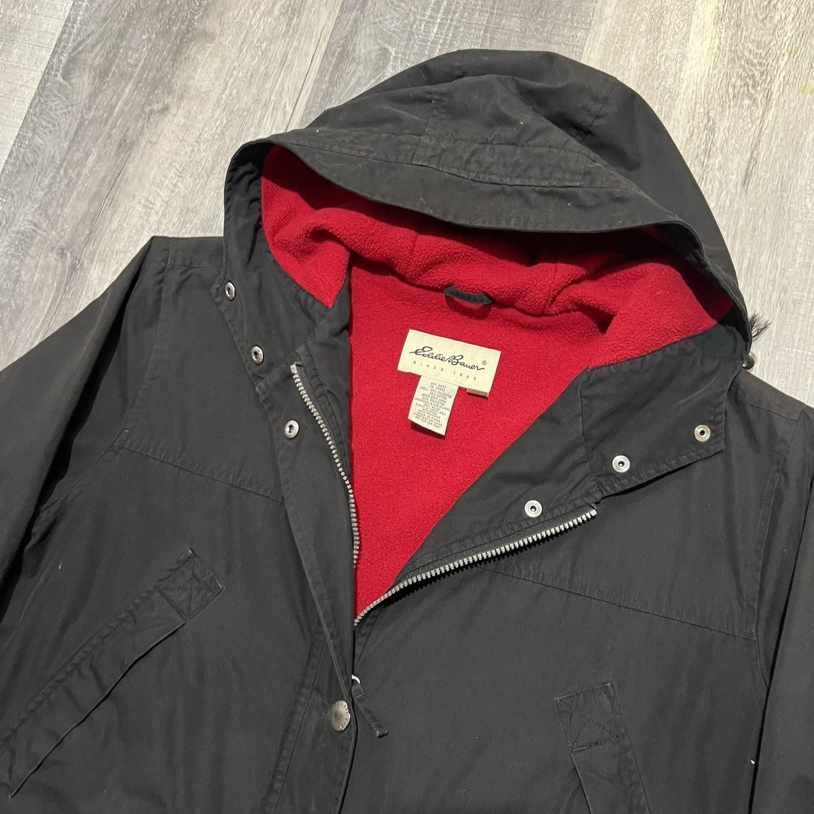 Eddie Bauer Eddie Bauer Womens Black Mountain Parka Red Fleece Lined Size S / US 4 / IT 40 - 3 Thumbnail
