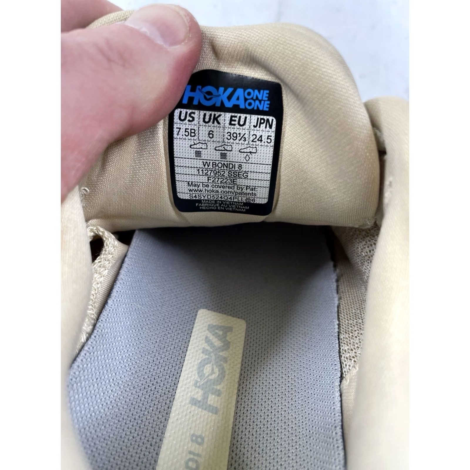 Vintage Hoka One One Bondi 8 Running Sneakers Shift Sand/eggnog Womens 7.5B Size US 8 / IT 38 - 2 Thumbnail