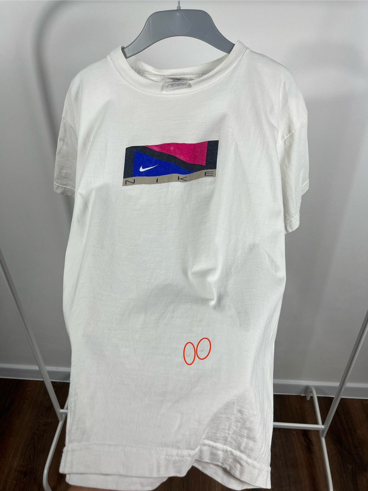 Nike × Vintage Vintage Nike T-Shirt Tee Made in USA 90s Logo White M Size US M / EU 48-50 / 2 - 7 Thumbnail