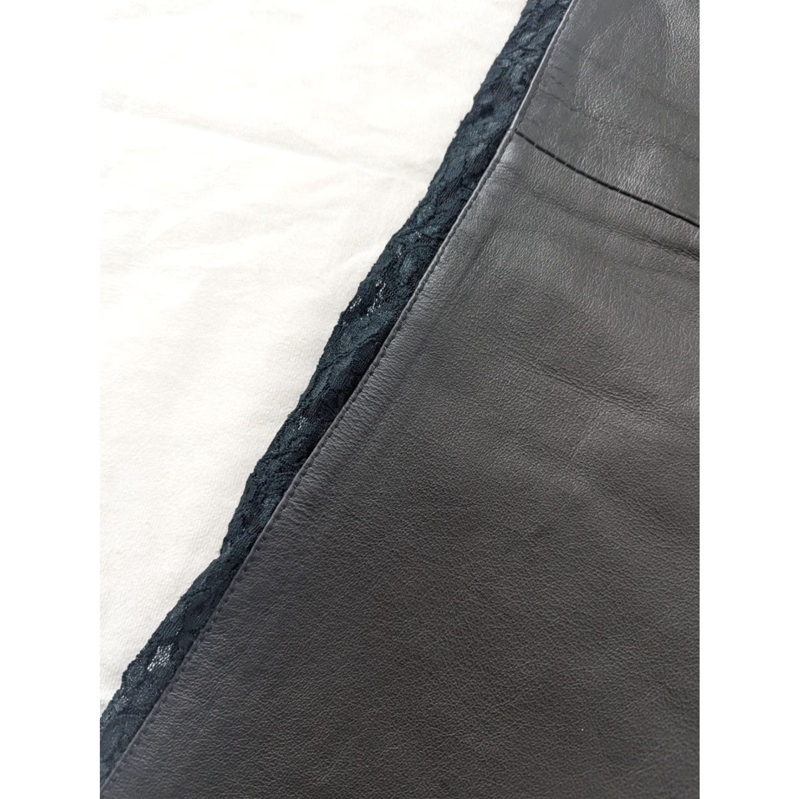Vintage VINTAGE Leather High-Rise Lace Sheer Side Stripe Bootcut Pants Moto Biker 8 32x28 Womens Clothing Pants Leather 80s 90s Punk Retro Grunge Y2K Ban? Size 30" / US 8 / IT 44 - 4 Thumbnail