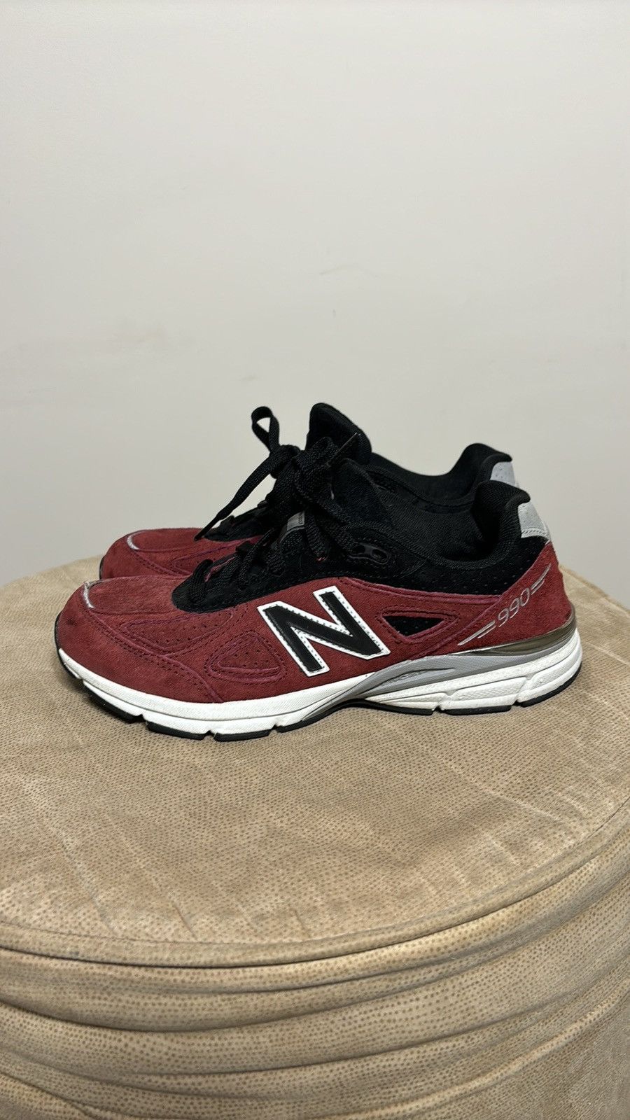 New Balance New Balance 990v4 Dark Red KJ990R4G Size US 5.5 / EU 38 - 1 Thumbnail