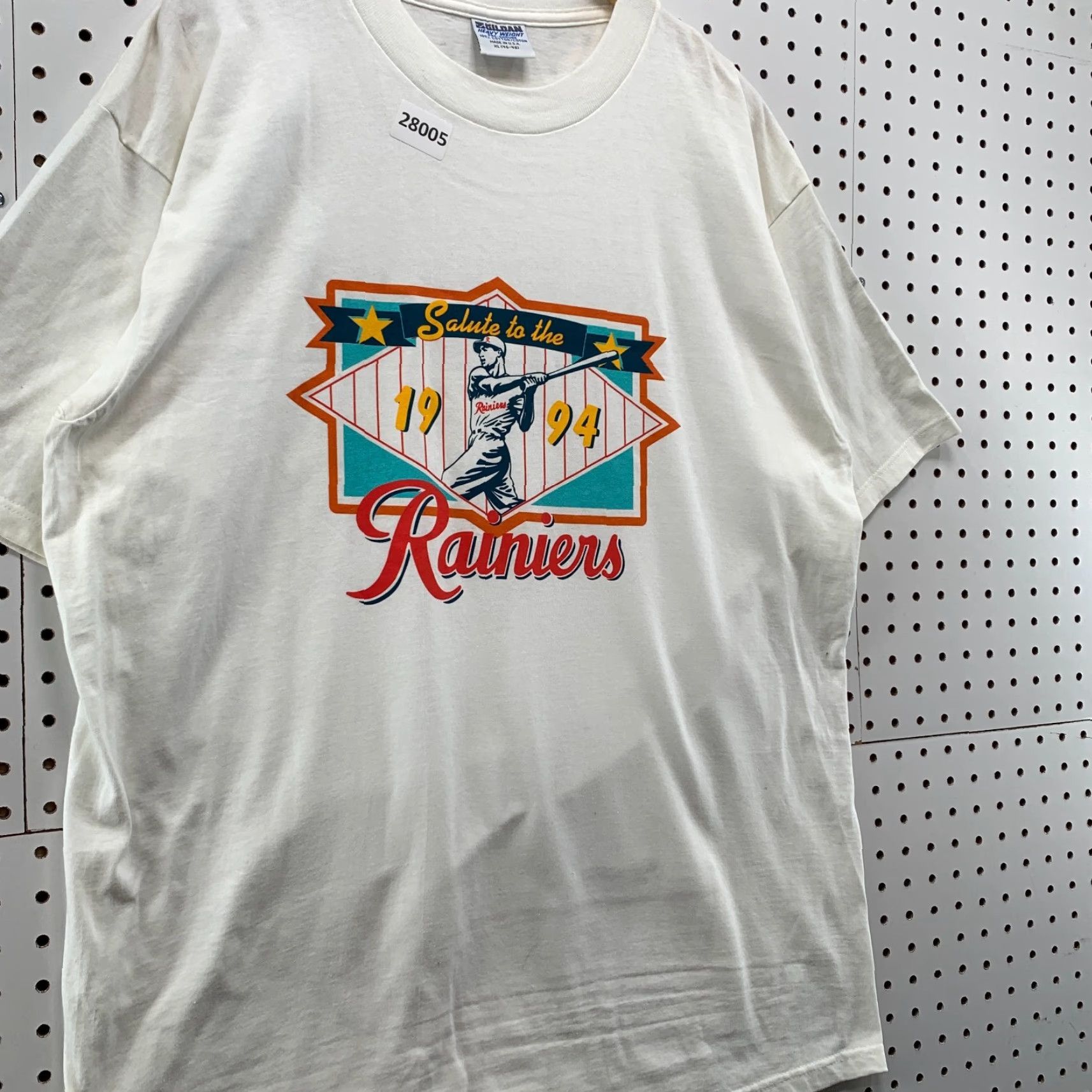 Gildan VINTAGE Rainers Shirt 1990s White Adult XL USA Made 24x32 90s Creed Navy 1994 Team? Size US XL / EU 56 / 4 - 4 Thumbnail