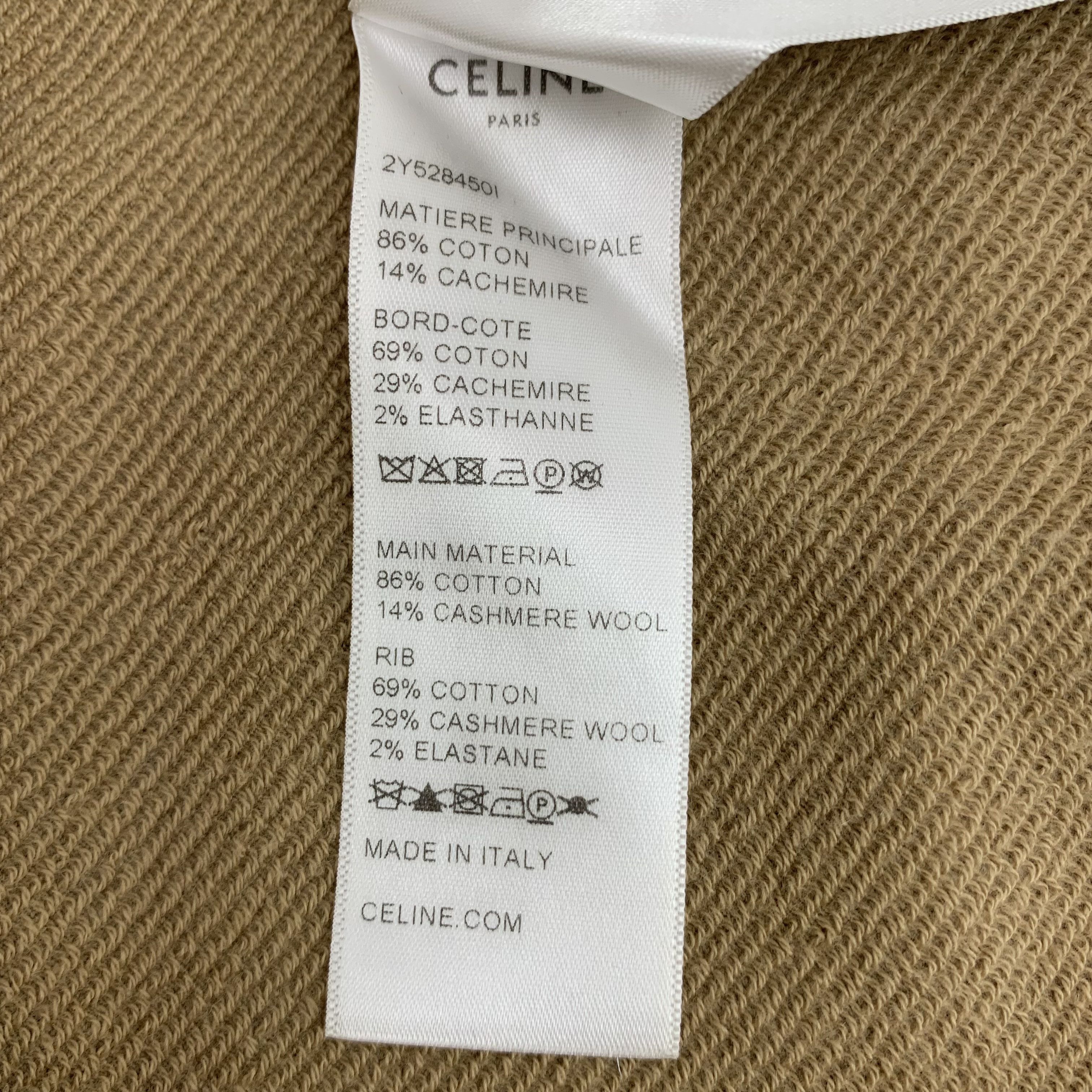 Celine Celine Triomphe Logo Hoodie Sweatshirt Brown/Green (S) Size S / US 4 / IT 40 - 7 Thumbnail