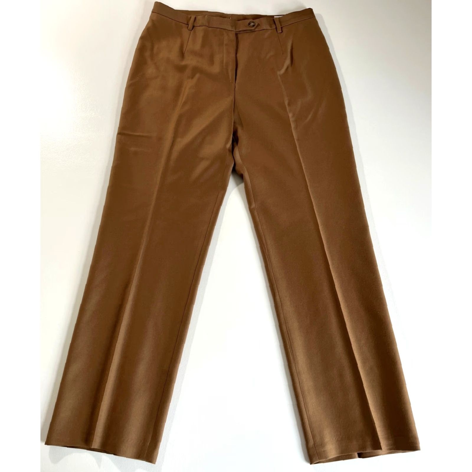 Vintage VINTAGE Bernard Zins Paris Wool Cashmere Pants Womens Sz 10 Brown 33 in Inseam 29.5 in Dress Pants City Preppy Business Women's Size 32" / US 10 / IT 46 - 4 Thumbnail