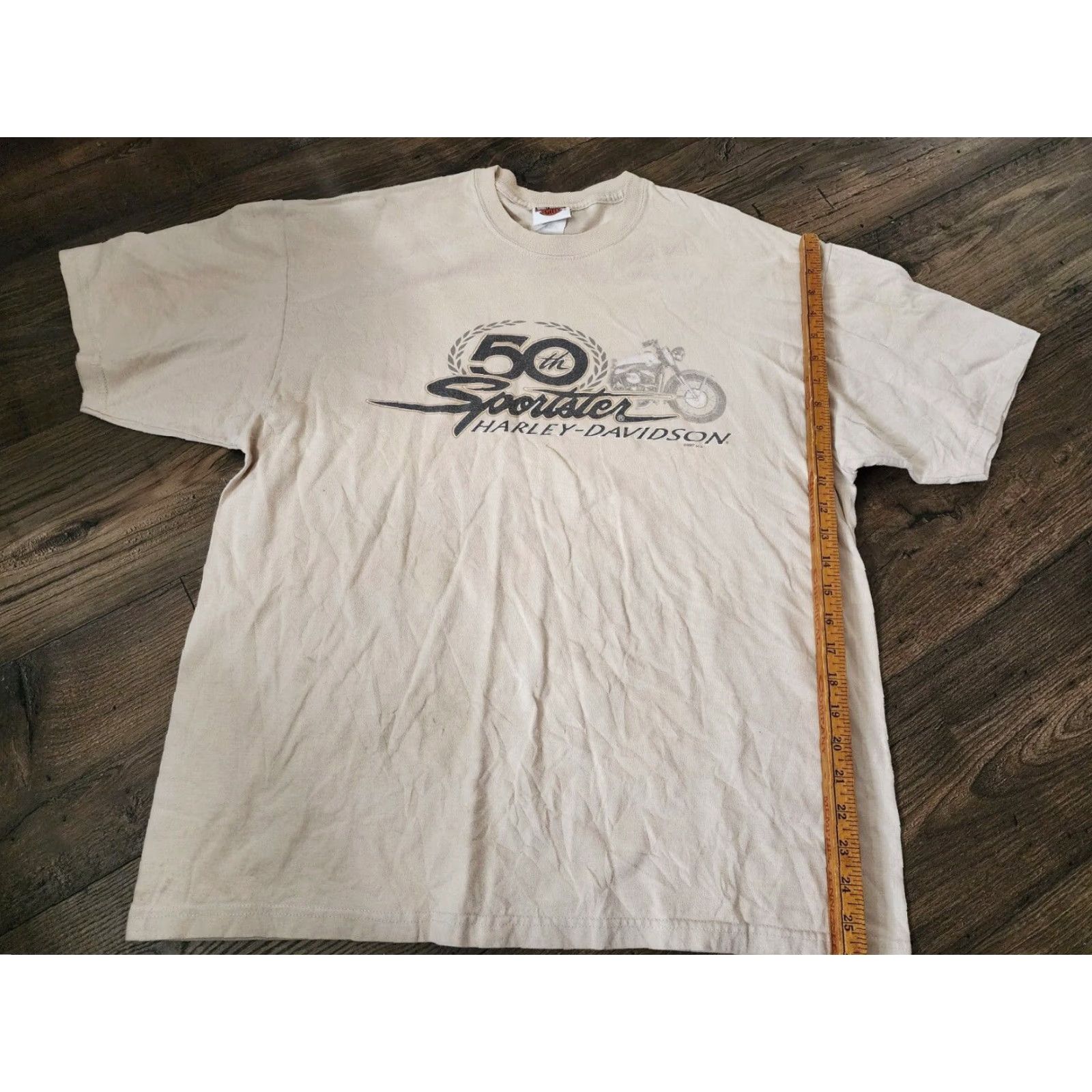 Harley Davidson Harley-Davidson T-Shirt Mens XL Double-Sided Smoky Mountains TN Graphic Tee Beige 100% Cotton Crew Neck Short Sleeve Size US XL / EU 56 / 4 - 2 Thumbnail