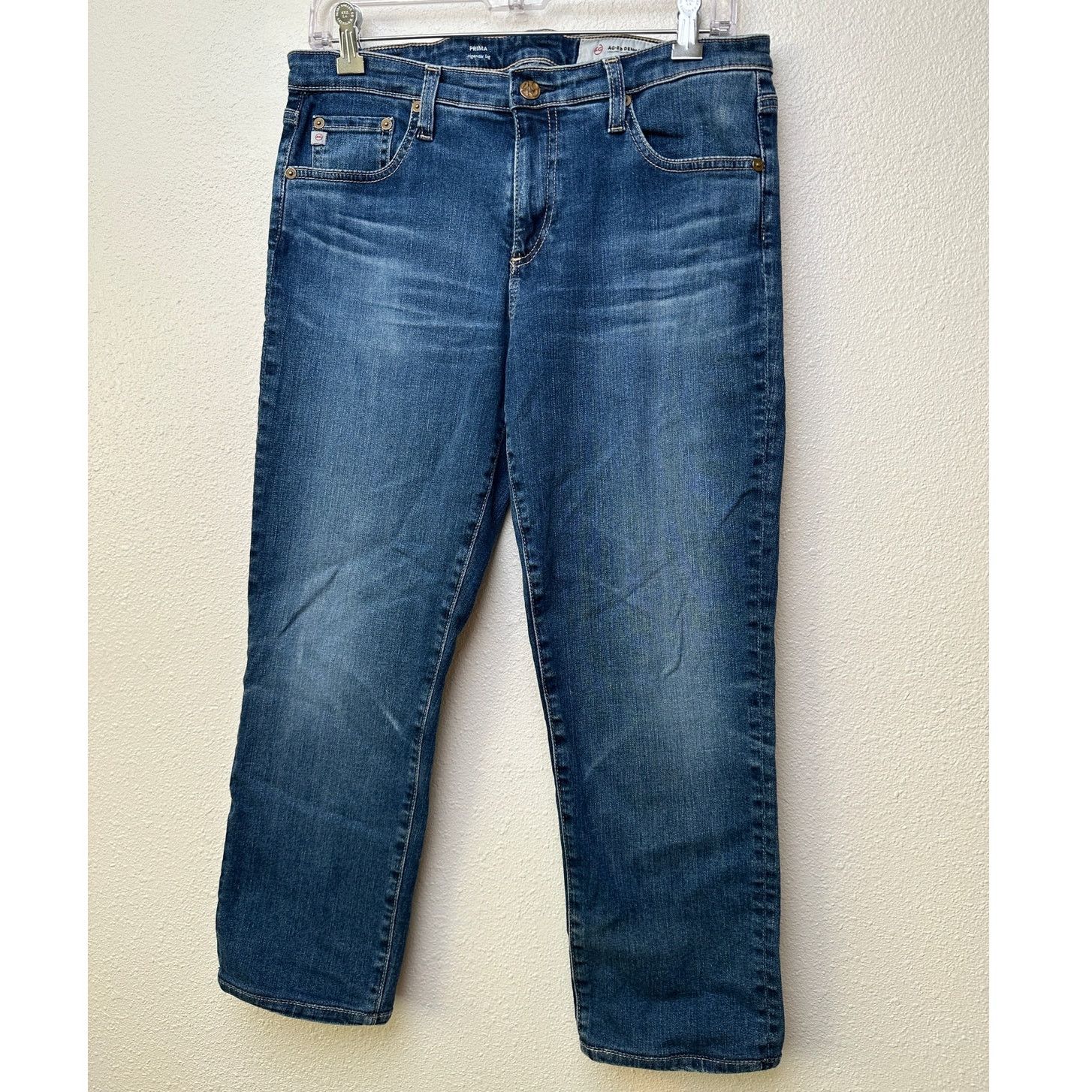 AG Adriano Goldschmied AG Adriano Goldschmied Prima Cigarette Leg Jean Med Wash 31R Size 31" - 3 Thumbnail