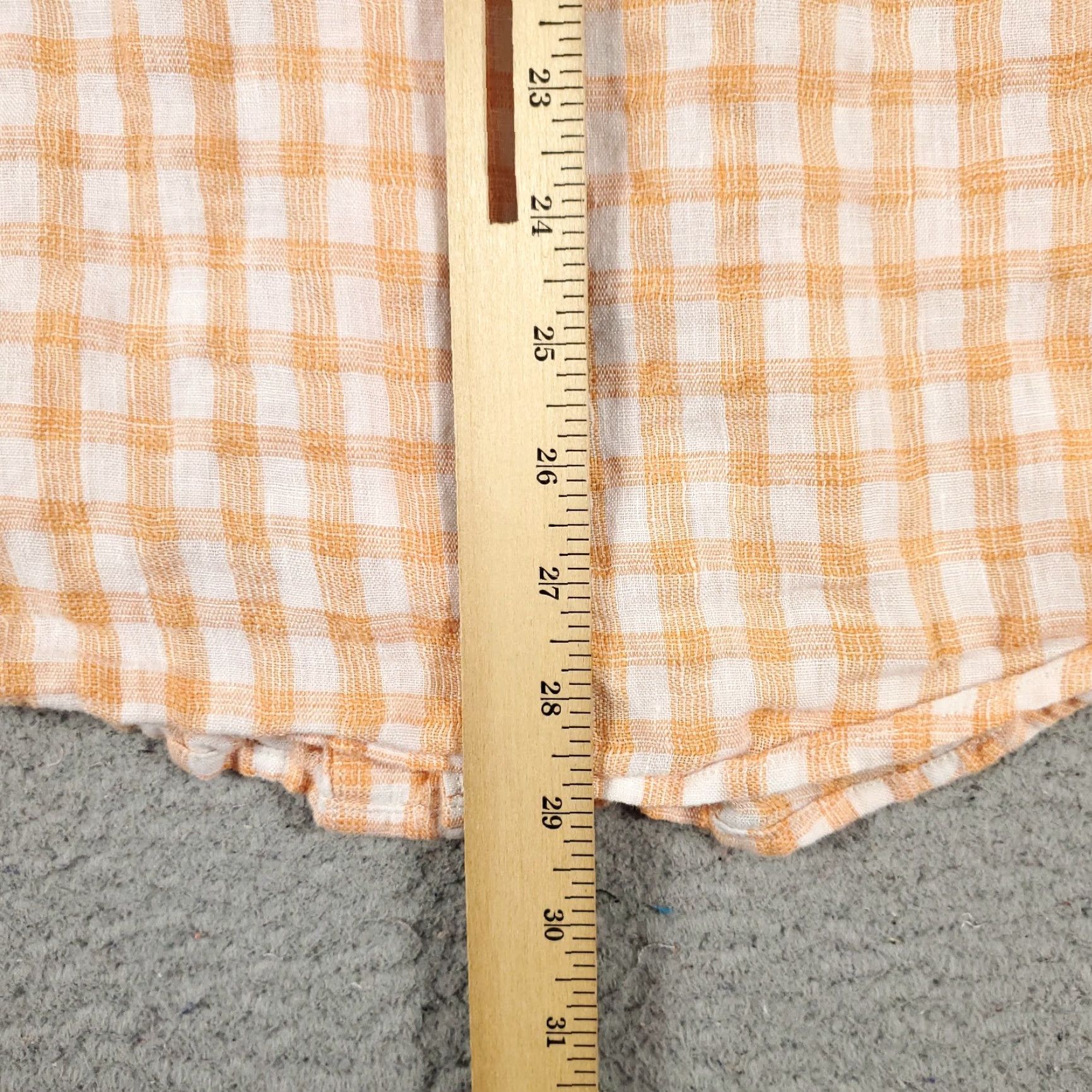 Tommy Bahama Tommy Bahama Men's Medium Orange Plaid Linen Button-Up Long Sleeve Shirt Size US M / EU 48-50 / 2 - 4 Thumbnail