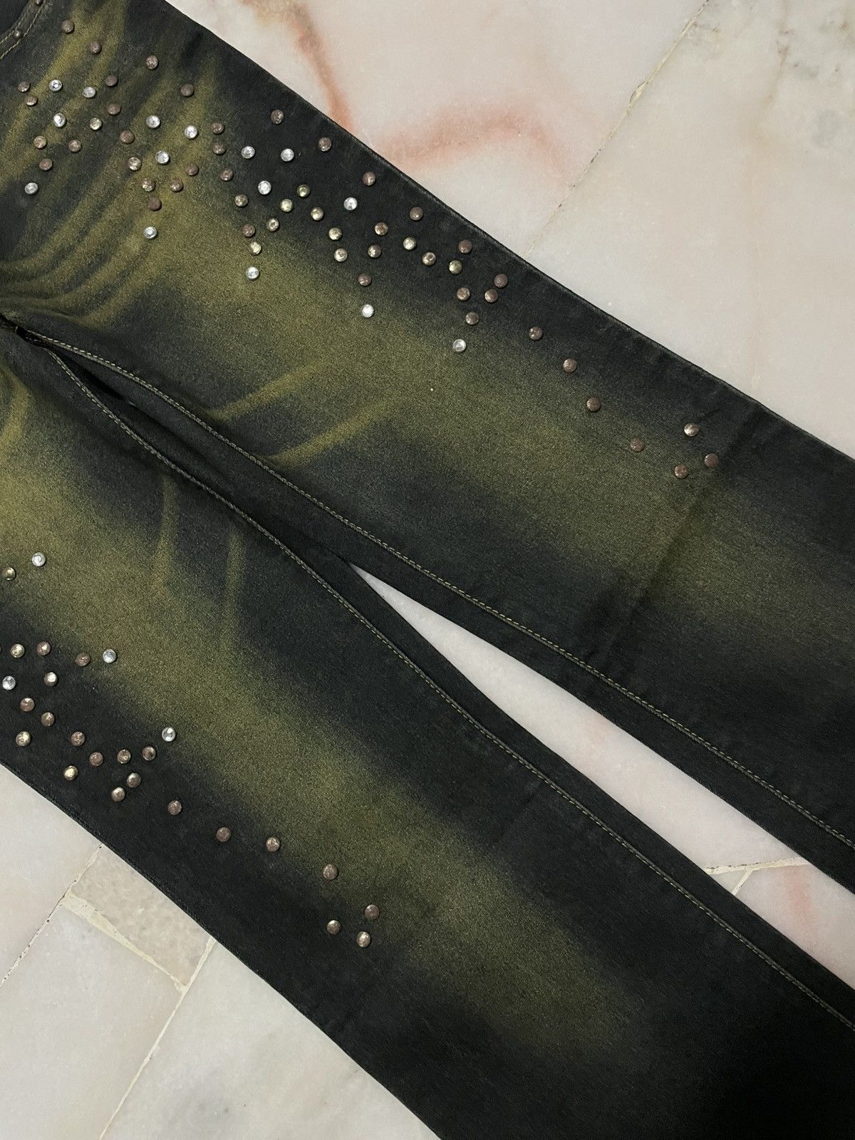 Tornado Mart 💥Flared💥Insane 90s Japanese Rusty Mudwash Studded Dark Jean Size 28" / US 6 / IT 42 - 7 Thumbnail