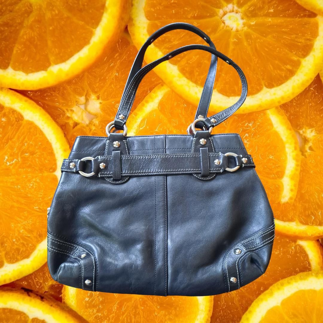 Coach Coach Black Leather Expandable Shoulder Bag Size ONE SIZE - 2 Thumbnail
