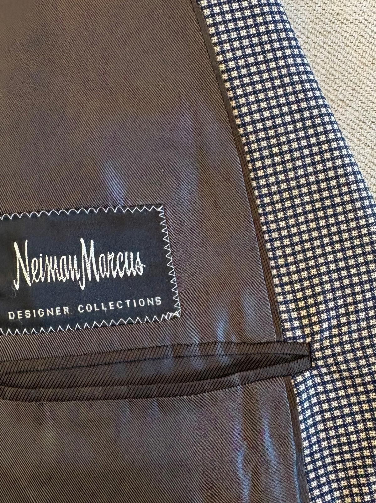 Armani Collezioni Armani Sport Coat 46R Houndstooth 100% Wool Made in Italy Size 46R - 7 Thumbnail