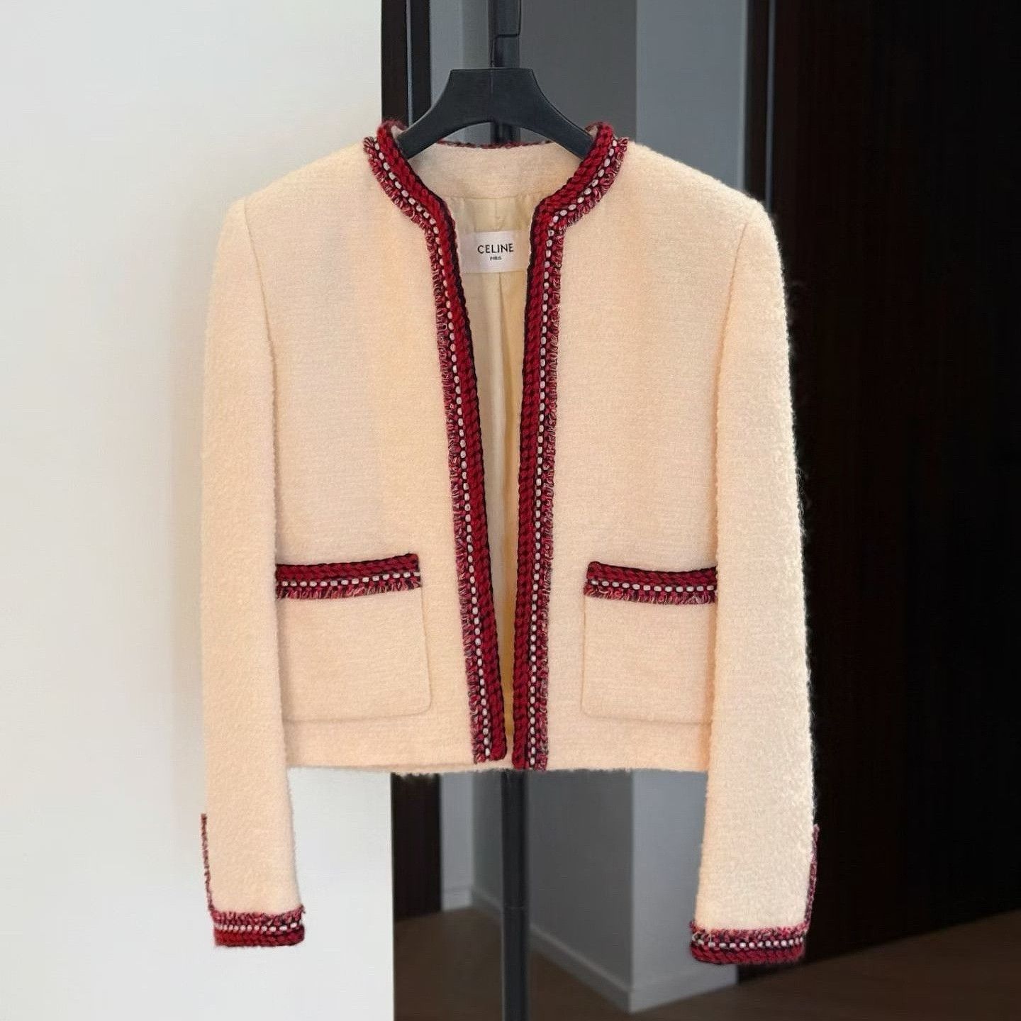 Celine CELINE Chasseur Wool Blend Tweed Jacket Size 34 Size XS / US 0-2 / IT 36-38 - 1 Thumbnail