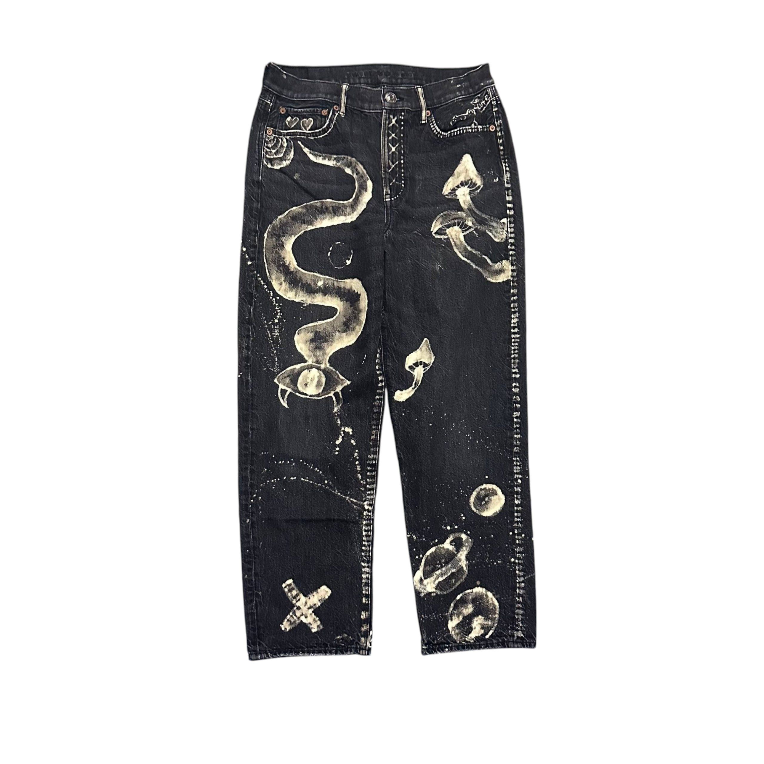 Vintage Black Opium Baggy Denim Jeans | Grailed
