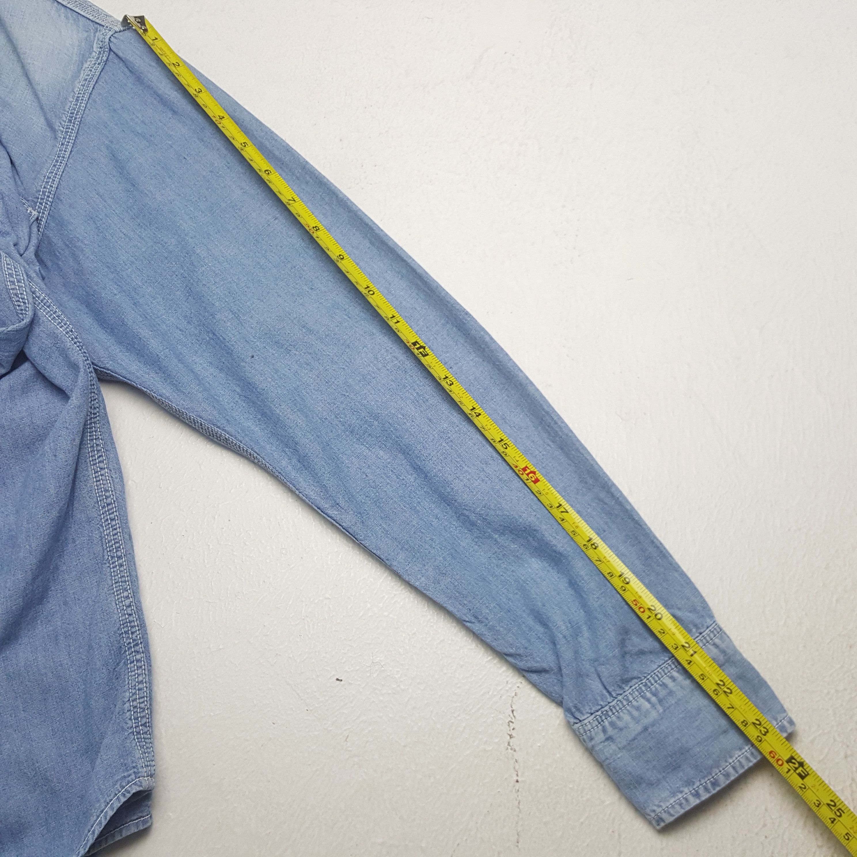 Japanese Brand × Vintage Vintage SHIRT TARO Denim Button Up Shirt Size US S / EU 44-46 / 1 - 6 Thumbnail