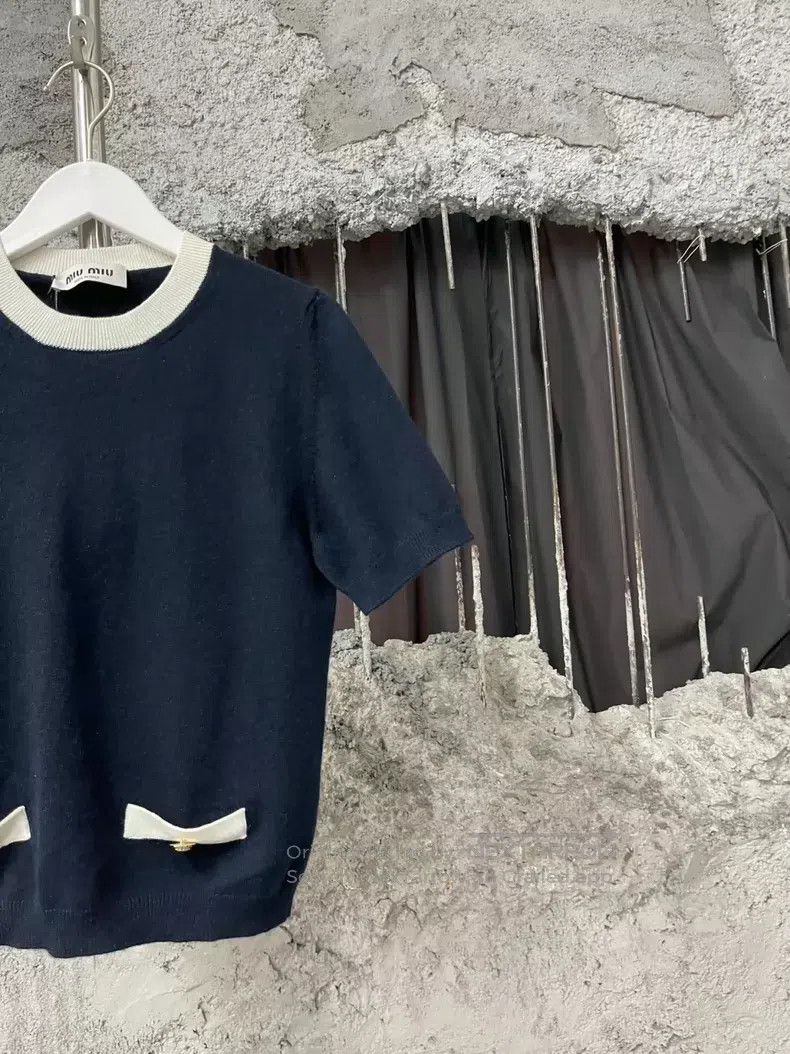 Miu Miu Miu Miu 42 Sweater short sleeve Size L / US 10 / IT 46 - 4 Thumbnail