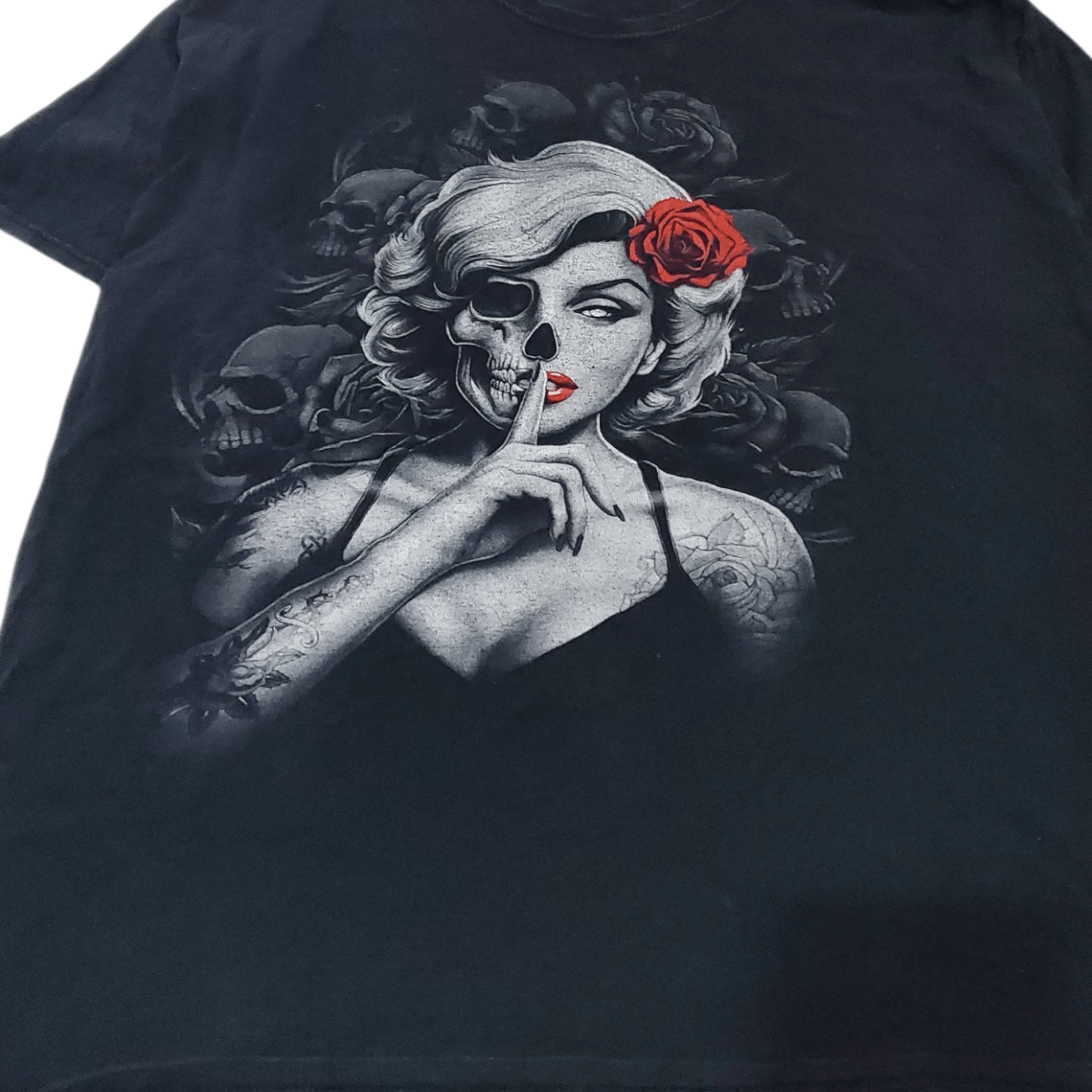 Vintage 2010s Monroe Sugar Skull T-Shirt Size US XL / EU 56 / 4 - 2 Thumbnail