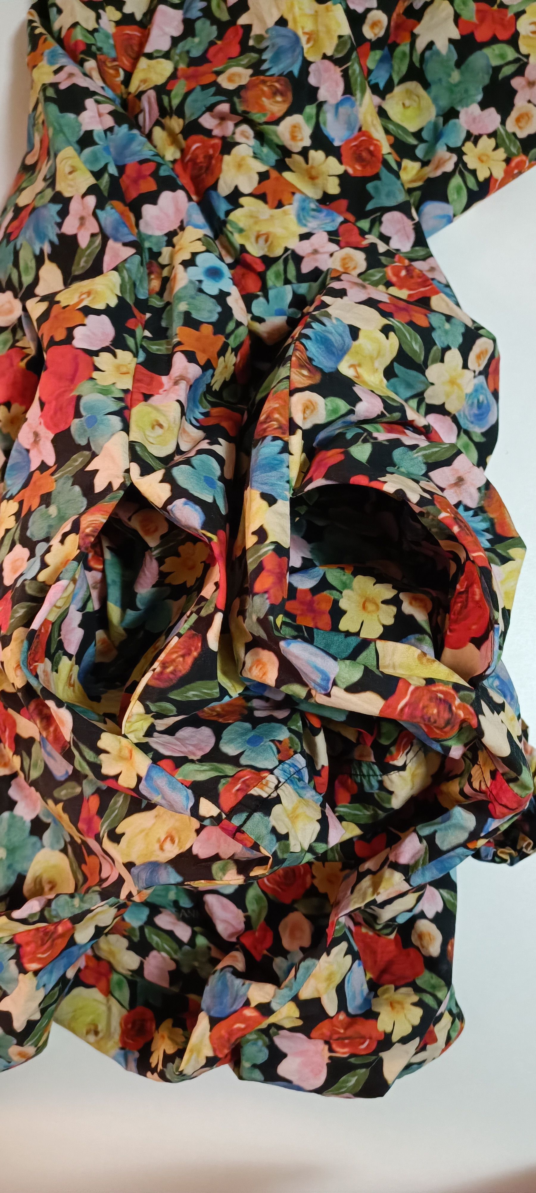 Ganni Tie-Neck Multicolor Floral - Print Cotton -Poplin Maxi Dress Size S / US 4 / IT 40 - 9 Thumbnail