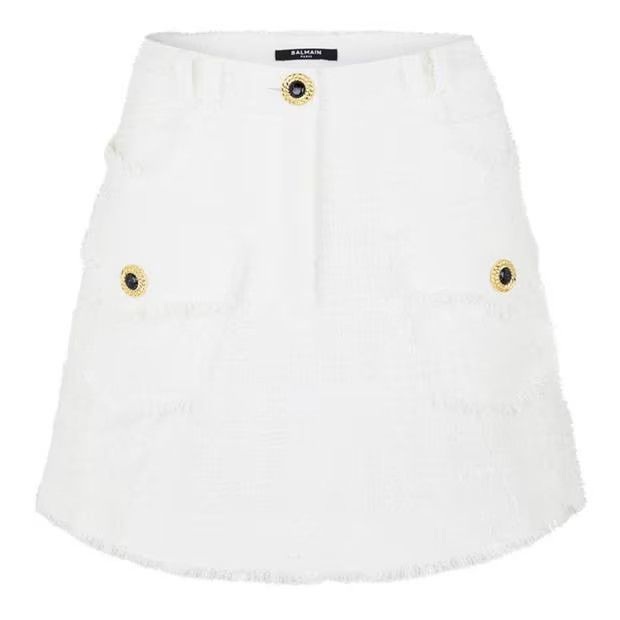 Balmain o1g2r1mq0924 Mini Skirt in Blanc Size 27" / US 4 / IT 40 - 1 Thumbnail