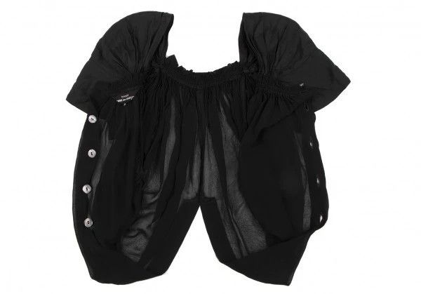 Comme des Garcons Comme Des Garcons Black Retro Big Button See-Through Top Size S / US 4 / IT 40 - 4 Thumbnail