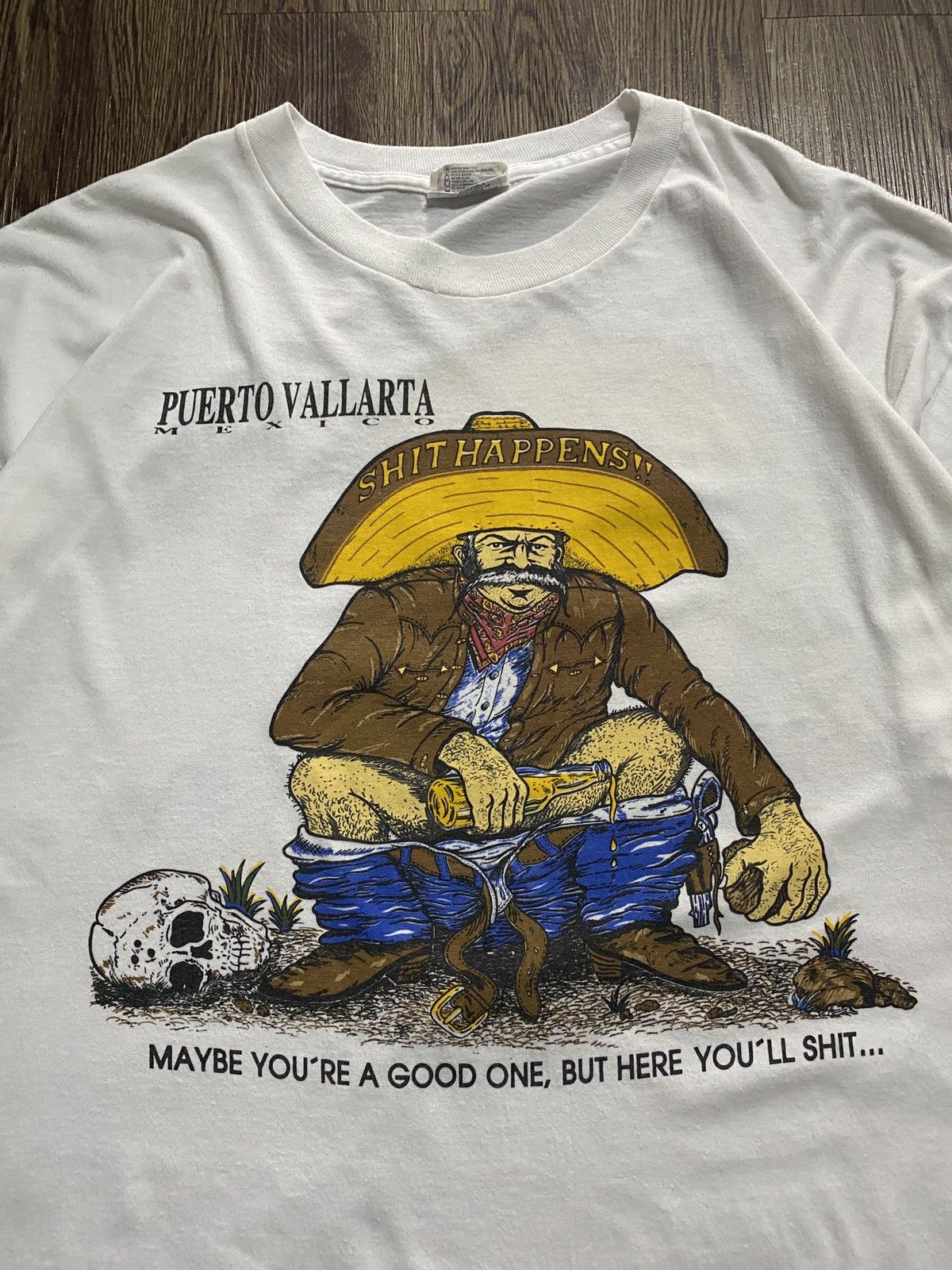 Other × Vintage Vintage Puerto Vallarta Graphic Tee – Sh*t Happens!” Size US XL / EU 56 / 4 - 2 Thumbnail