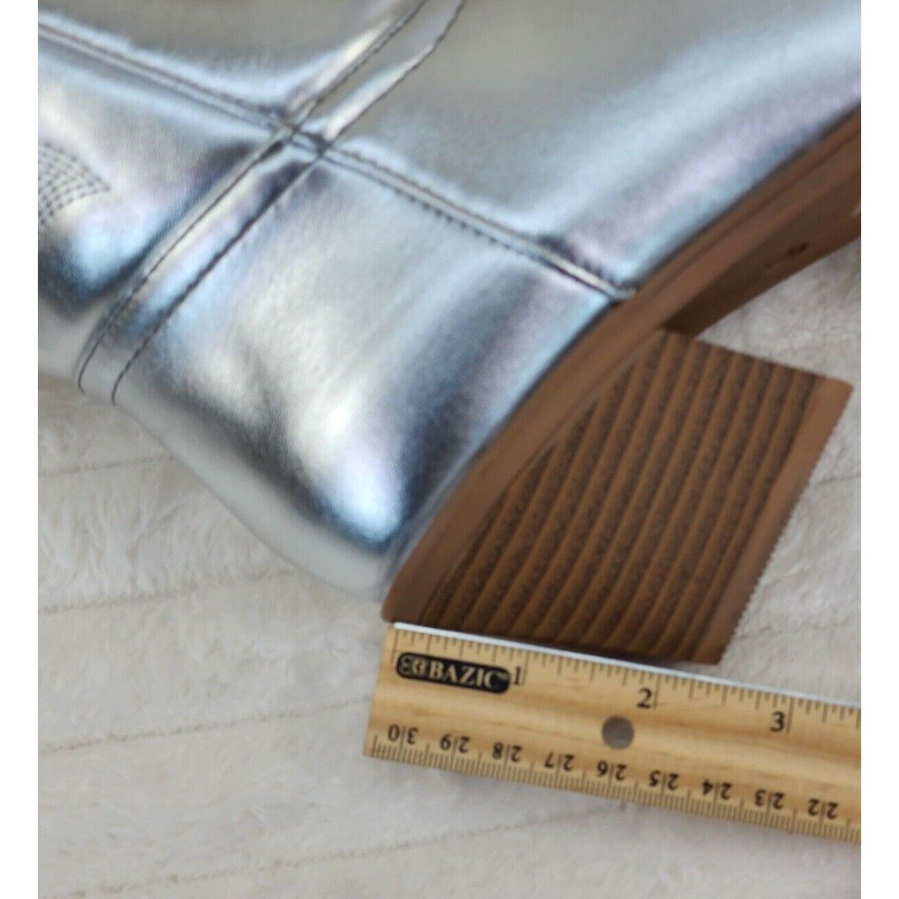 Other Disco Cowgirl Metallic Silver Cowboy Knee Boots Western Bloc Size US 7 / IT 37 - 8 Thumbnail