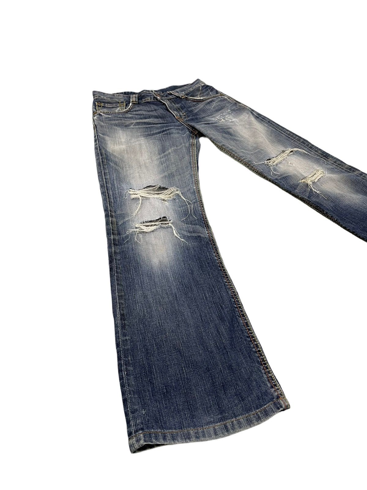 Edwin Distress Jeans Edwin Japan Thrash Regular Straight 7🟦3 Size US 30 / EU 46 - 1 Thumbnail