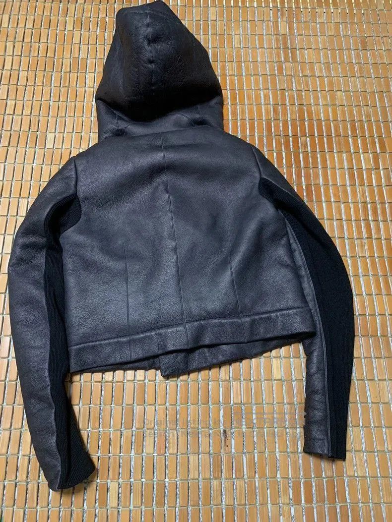Rick Owens rick owens leather jacket with hood design. Size US L / EU 52-54 / 3 - 2 Thumbnail